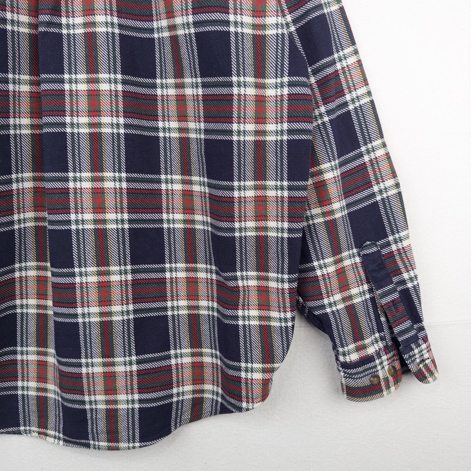 90’s Vtg Eddie Bauer Heavy Plaid Flannel Long Sleeve Button Up Shirt Mens L
