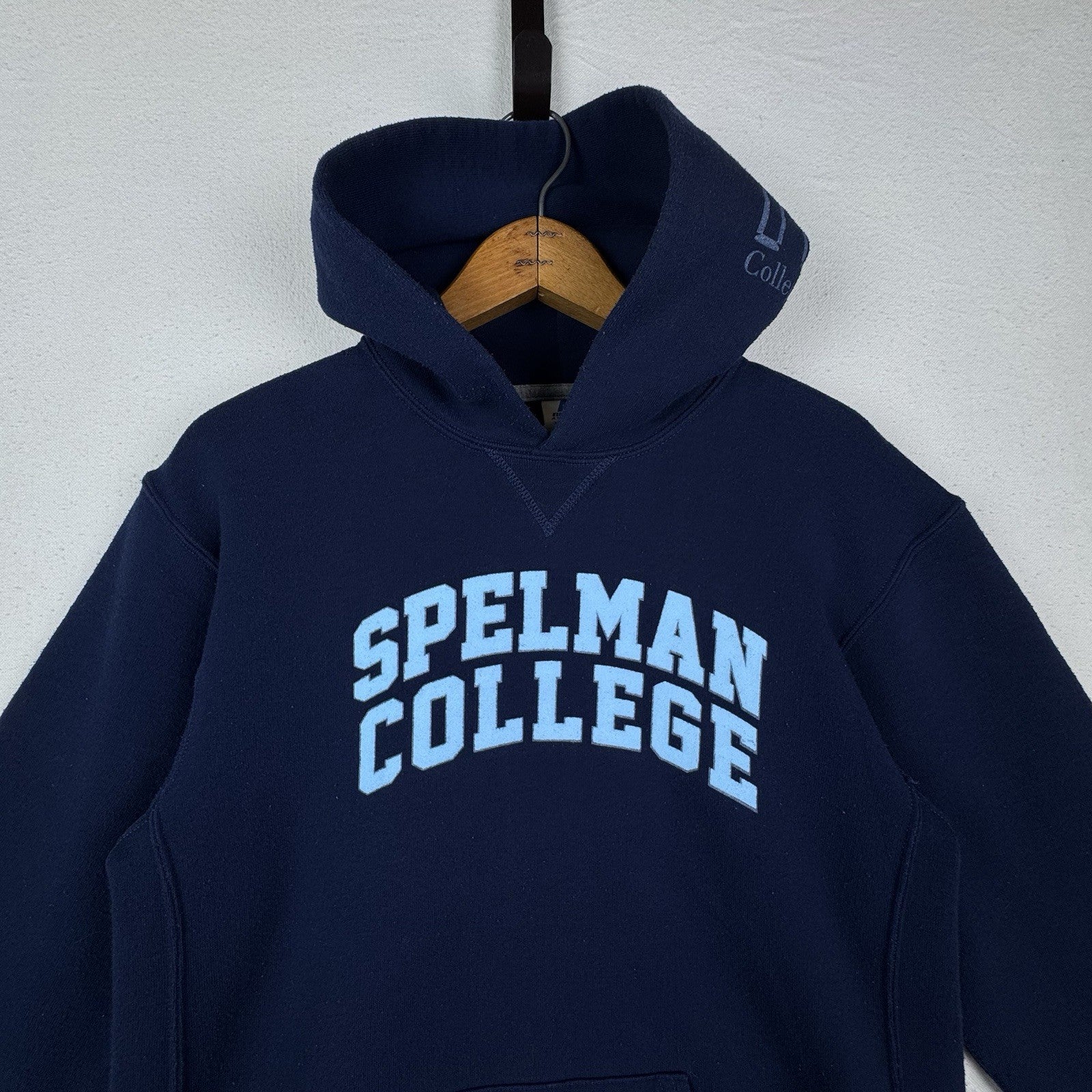 Vintage Russell Spelman College Hoodie Sweatshirt Youth XL (14-16) Blue HBCU