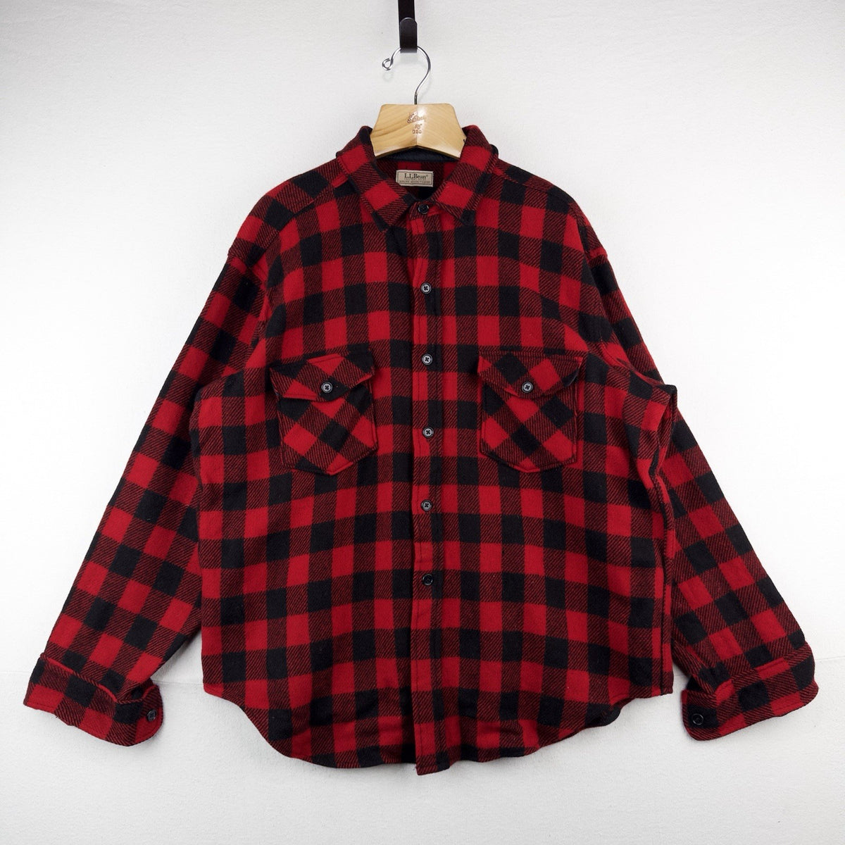 80’s Vtg LL Bean Maine Guide Shirt Wool Red Buffalo Plaid Men’s 2XL Made In USA