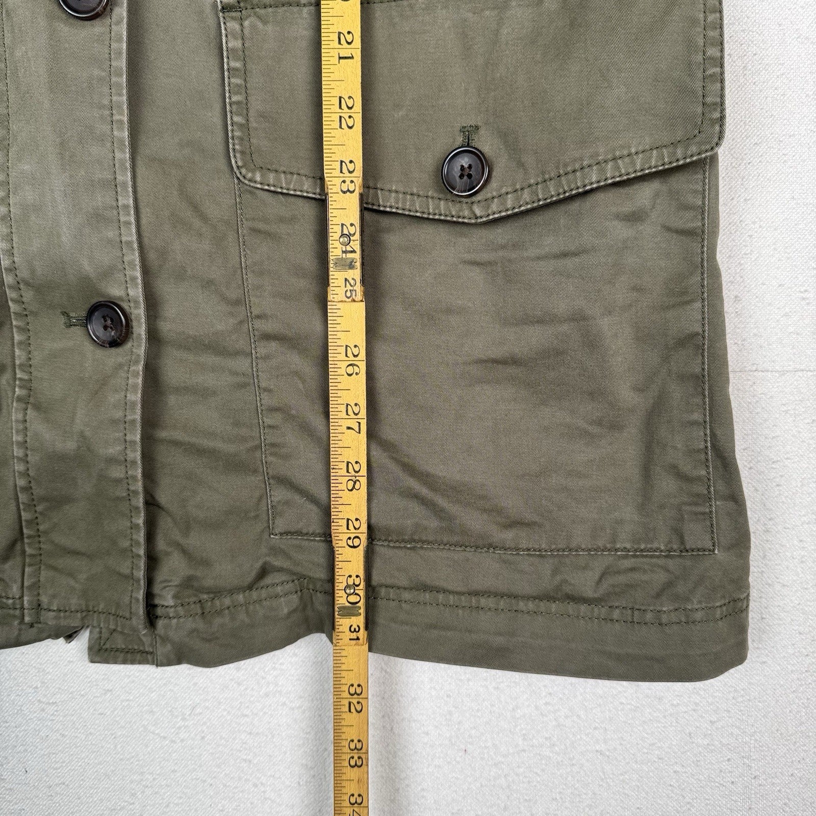Banana Republic Military Jacket Womens XL 4-Pockets Green Cinch Waist *Read