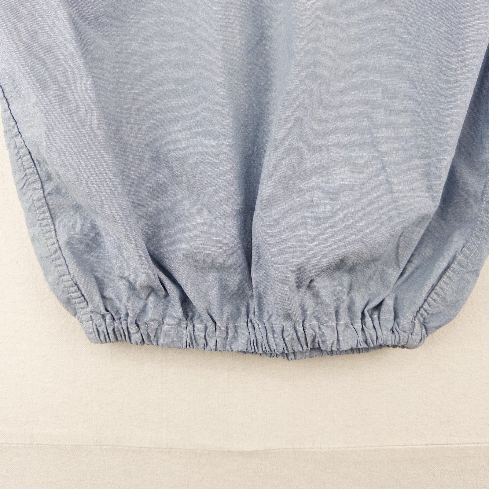 50's Vtg Chambray Patch Pocket Hooded Smock Jacket S Single Stitch Pearl Snap