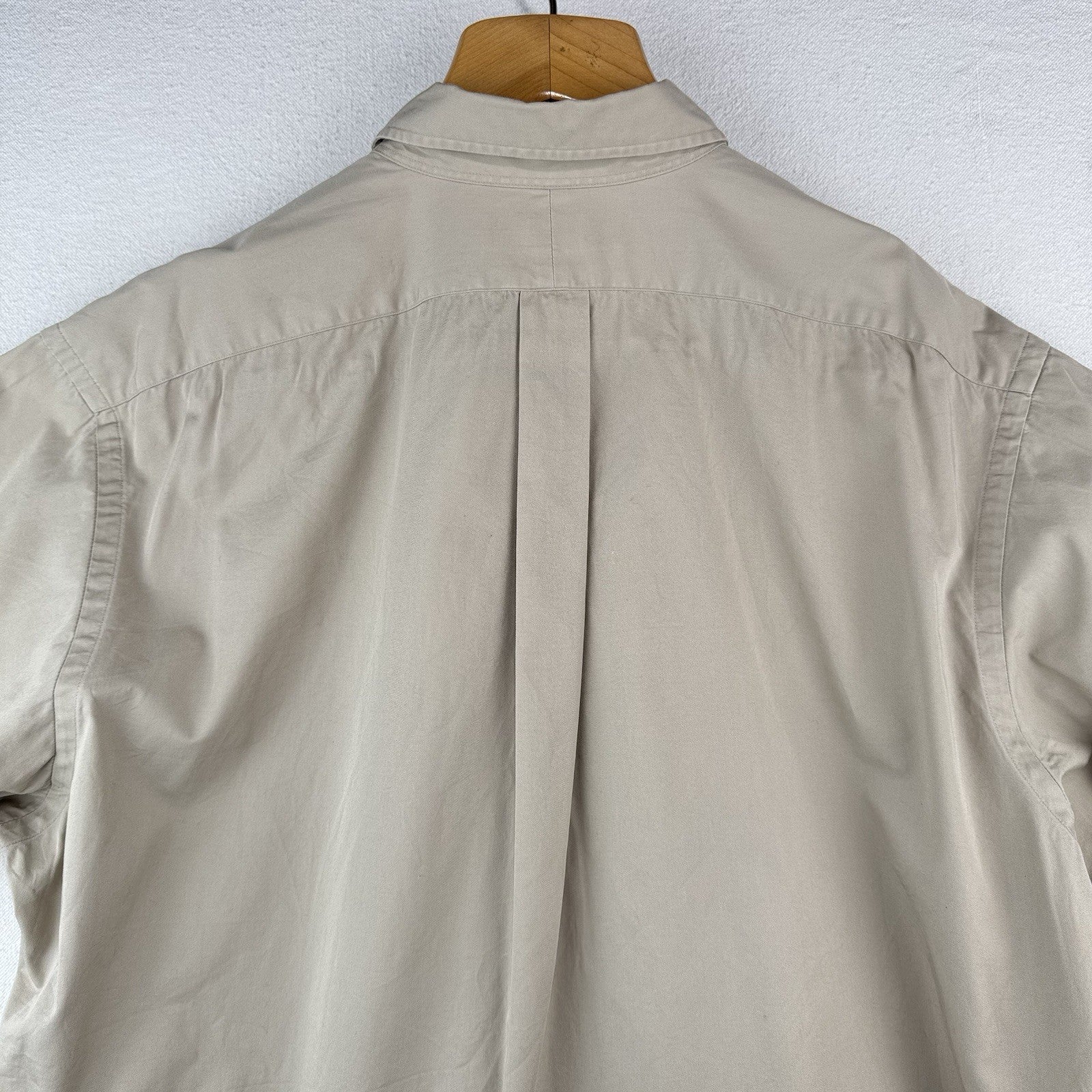 Vtg Ralph Lauren Golf Mens XL Tilden Beige Short Sleeve Button-Down Shirt *Read