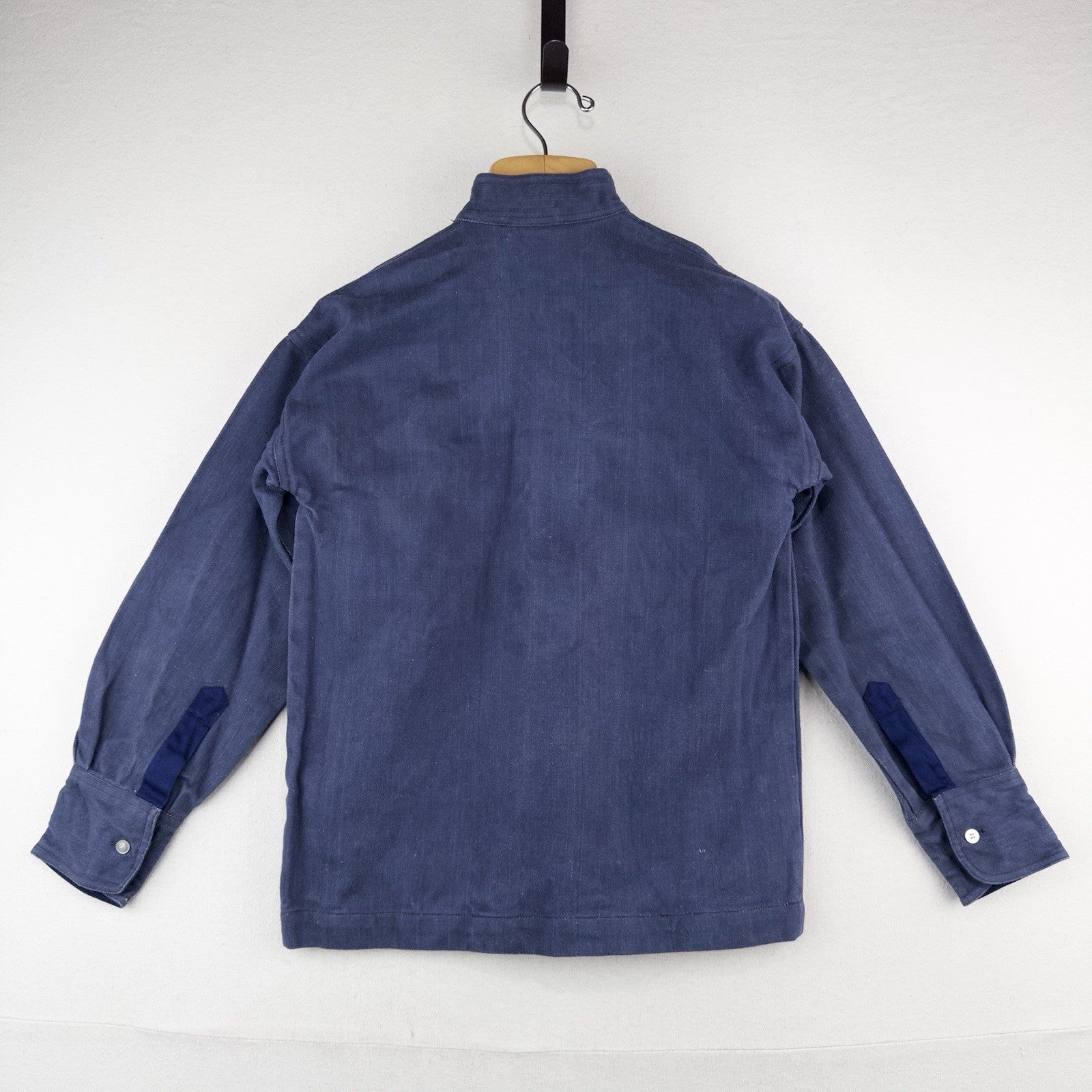 80’s Vtg Chinawear Popover Indigo Denim Work Shirt Long Sleeve Unisex Small (34)