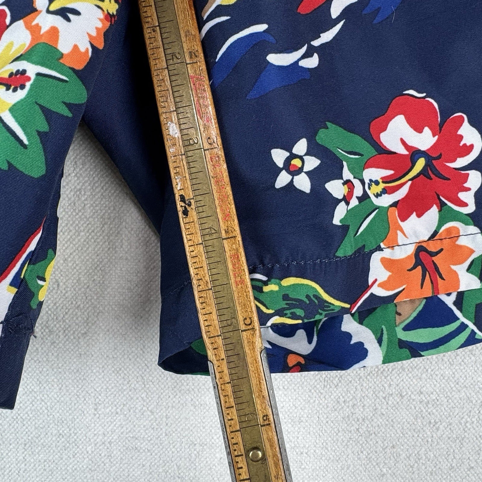 Polo Ralph Lauren Swim Trunks Mens M Blue Bear Floral Mesh Lined Drawstring 5”