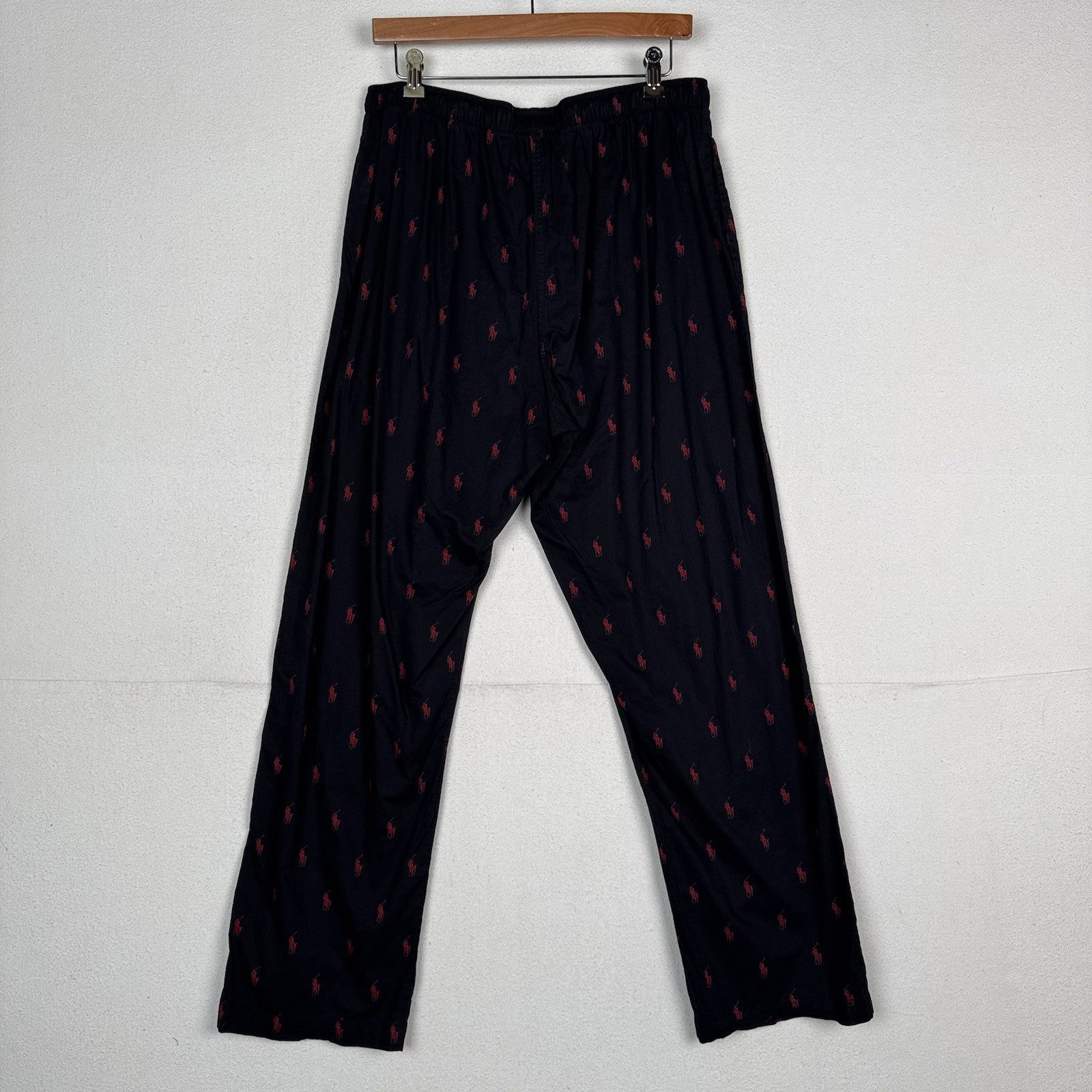 Polo Ralph Lauren Men’s Sleepwear Black Red Pony Pajama Lounge Pants Large L