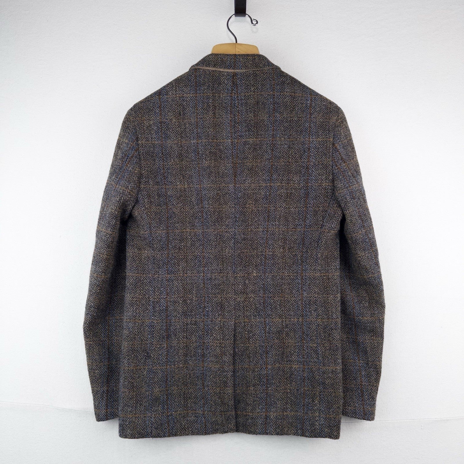 Harris Tweed 100% Pure New Wool Brown Gray Herringbone XS Regular Chest 34”