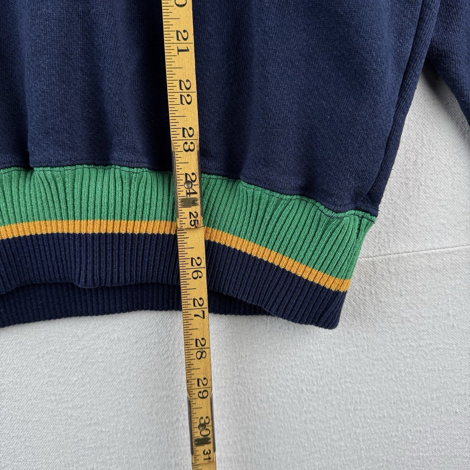90’s Vintage Notre Dame Fighting Irish Sweatshirt Mens L Blue Green Mock Neck