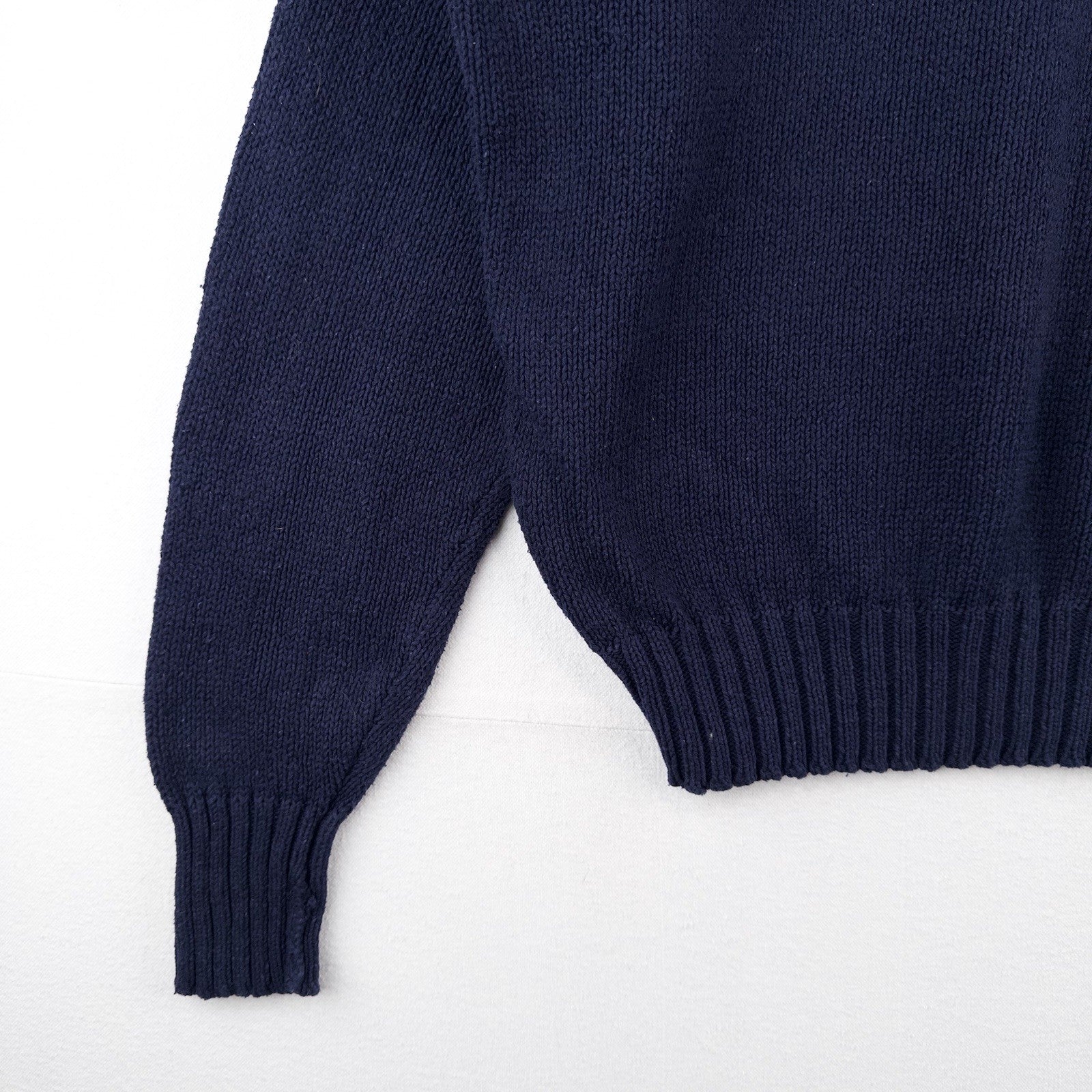 90's Vintage Polo Ralph Lauren Sweater Men's L Navy Blue Crewneck 100% Cotton