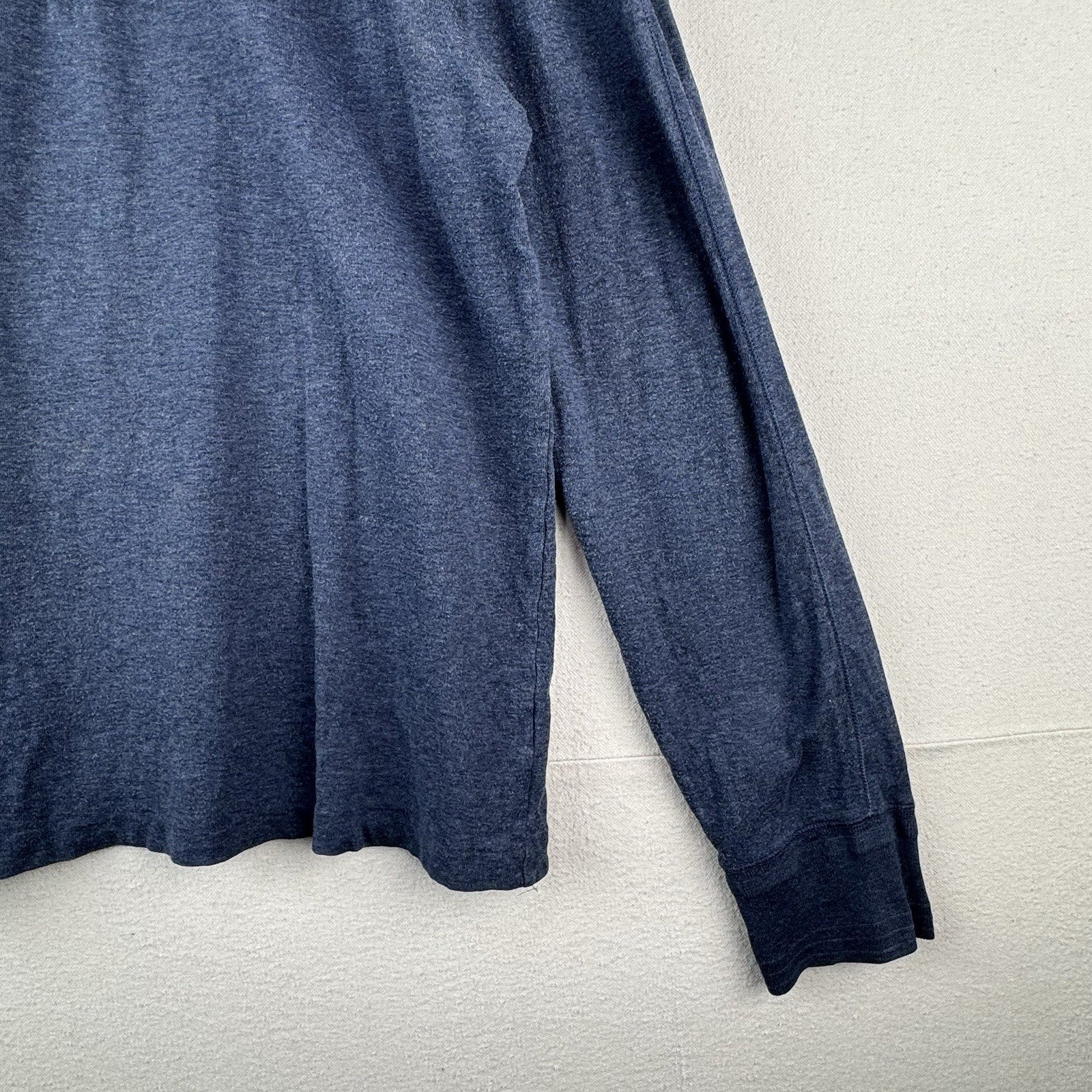 Vtg Polo Ralph Lauren Shirt Mens XL Blue Long Sleeve Henley 100% Cotton *Read