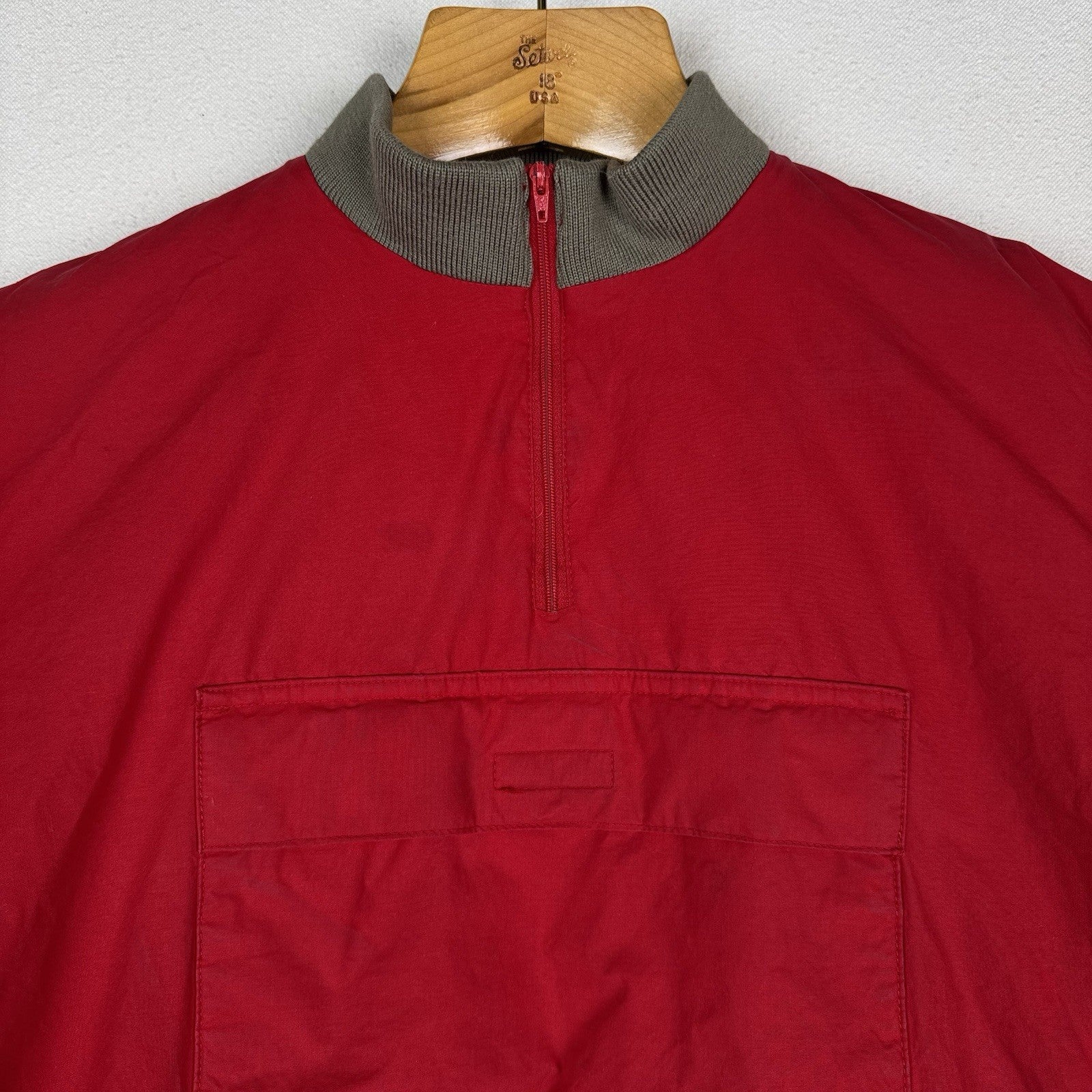Vtg 90s Polo Ralph Lauren Men's XL Red Down Pullover Puffer Jacket *Distressed