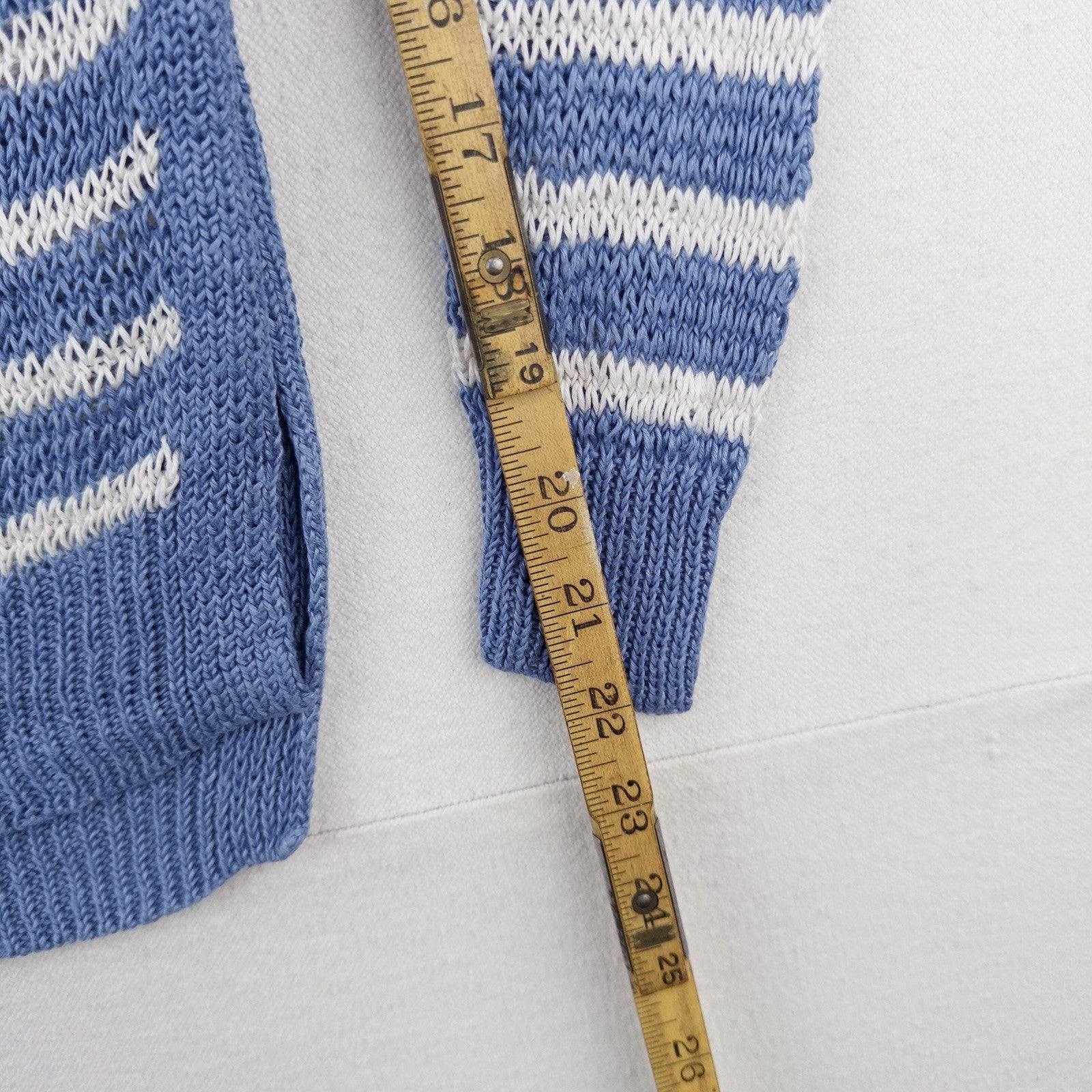 Polo Ralph Lauren Womens XS Boat Neck Blue Striped 100% Linen Knit Sweater Beach