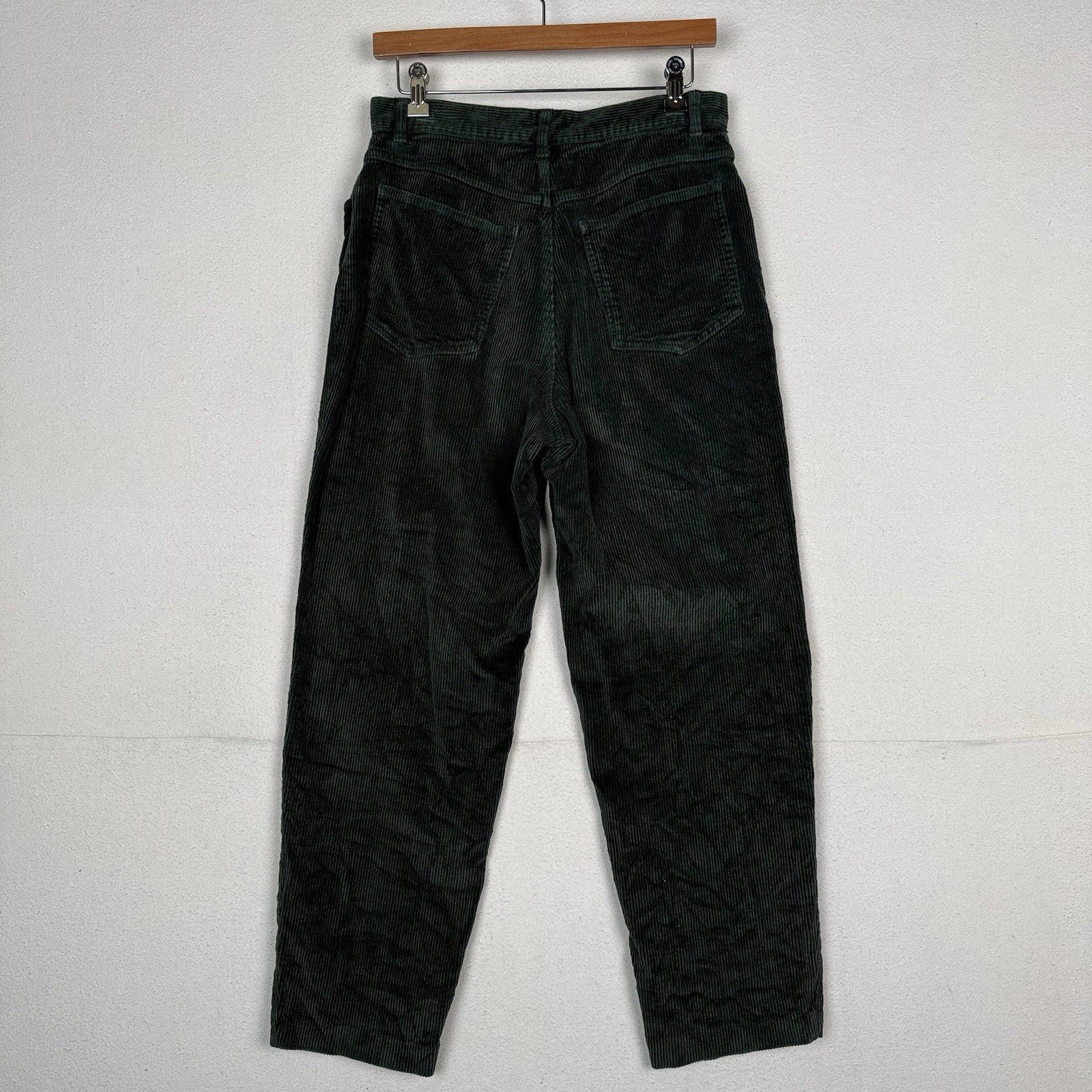 Vtg Ralph Lauren Women’s 12 High Rise Pants Tapered Green Corduroy Stretch Zip