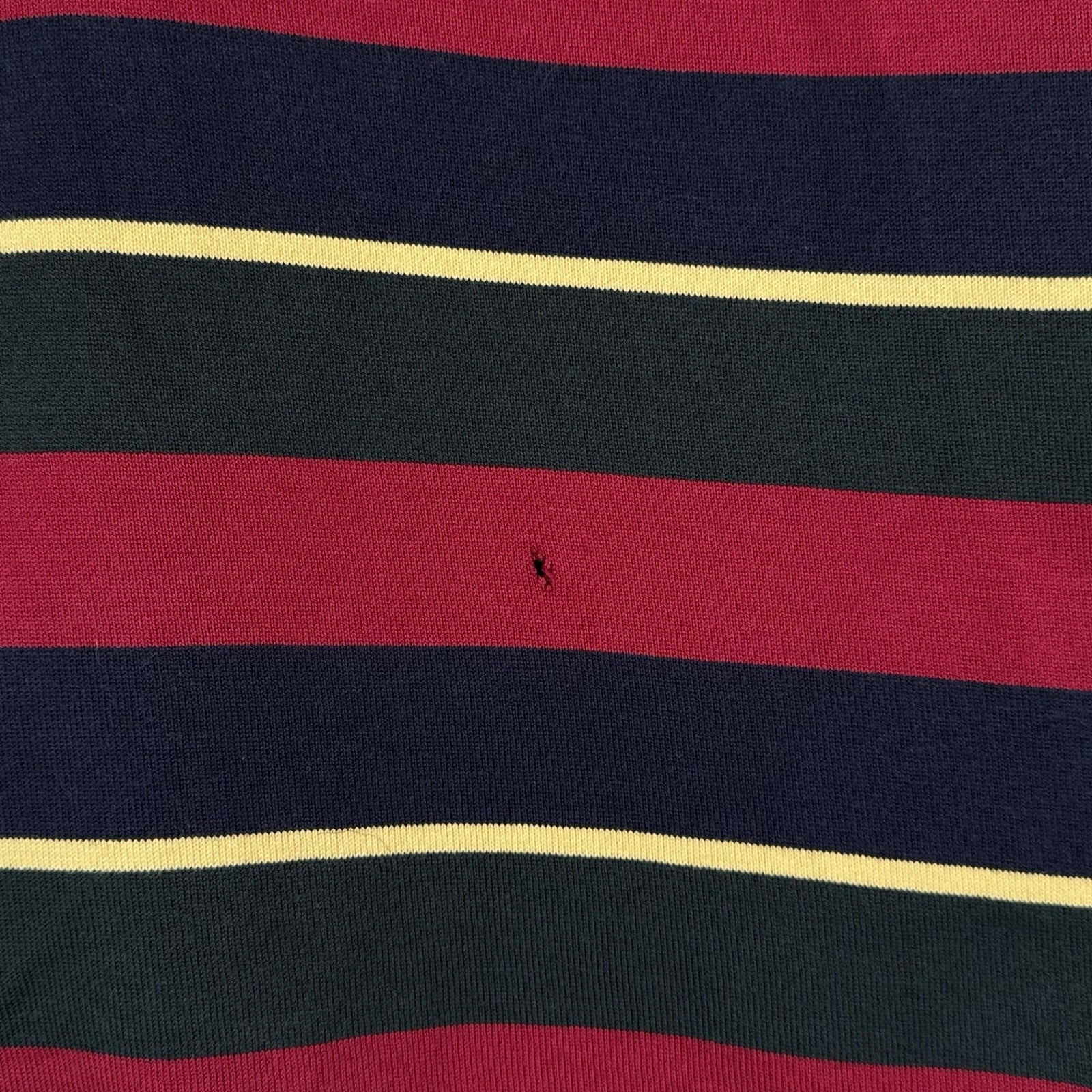 Vintage 90s Brooks Brothers Polo Rugby Striped Red Blue Yellow LS *Distressed