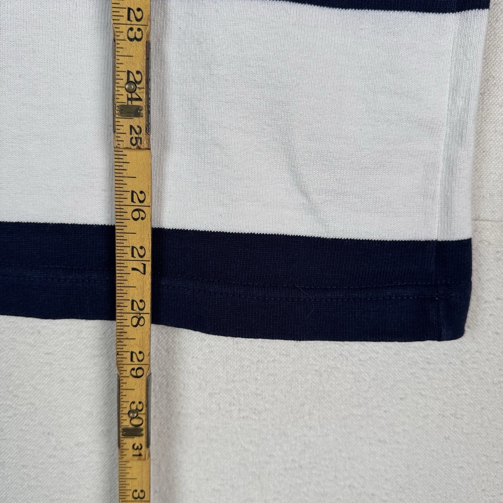 Vintage Rugby Mens L Barbarian Meet The Press Tim Russert Blue White Stripe Polo