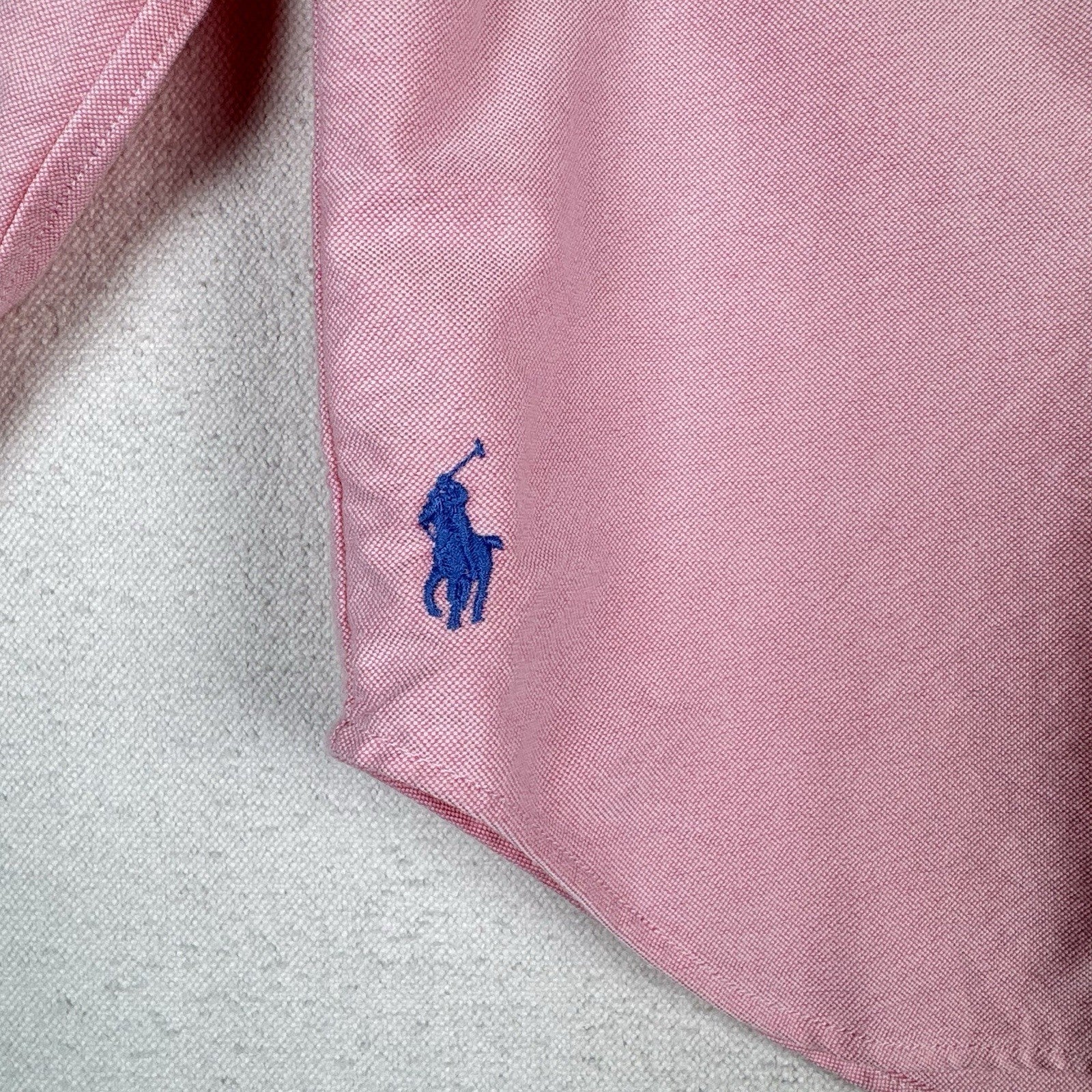(2) Ralph Lauren Boys S 8-10 Oxford Shirts Blue Stripe Pink *NCG Monogram