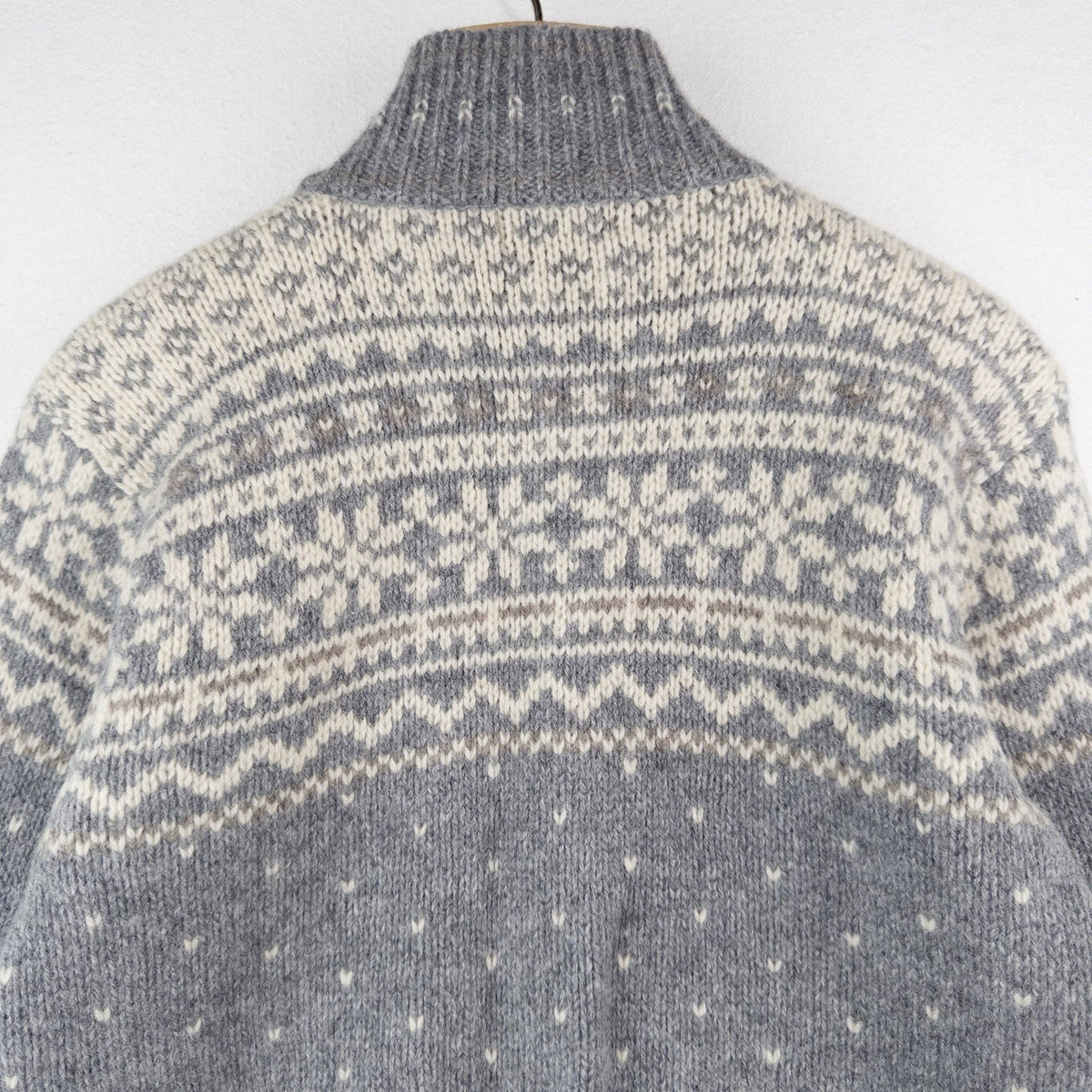 90’s Vtg Cowichan Wool Ski Graphic Fair Isle Sweater Knit Wool Zip Women’s L