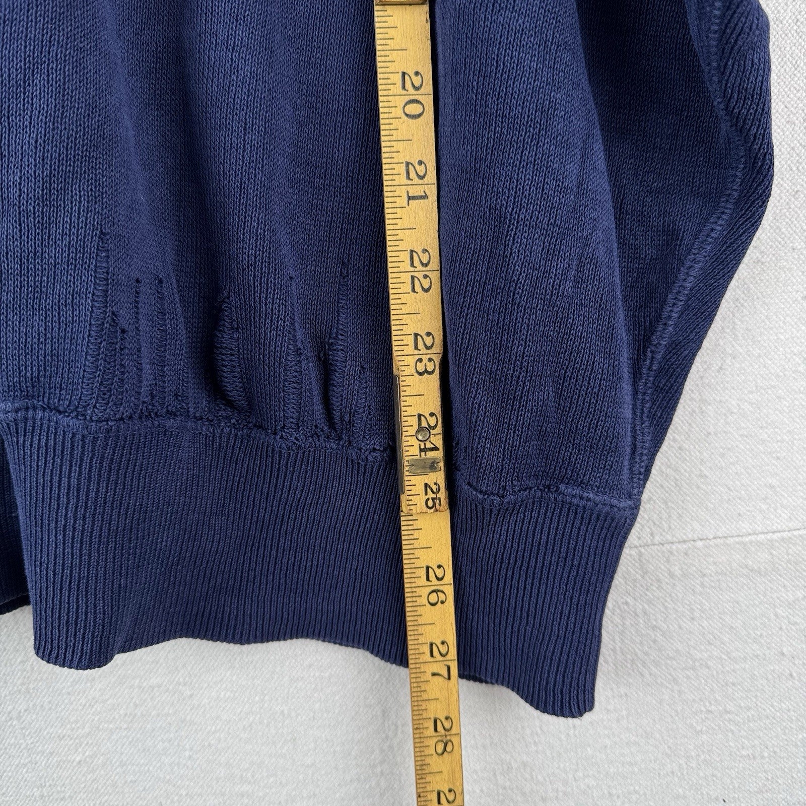 90’s Vtg Polo Ralph Lauren Raglan Short Sleeve Sweatshirt Blue XL *Distressed