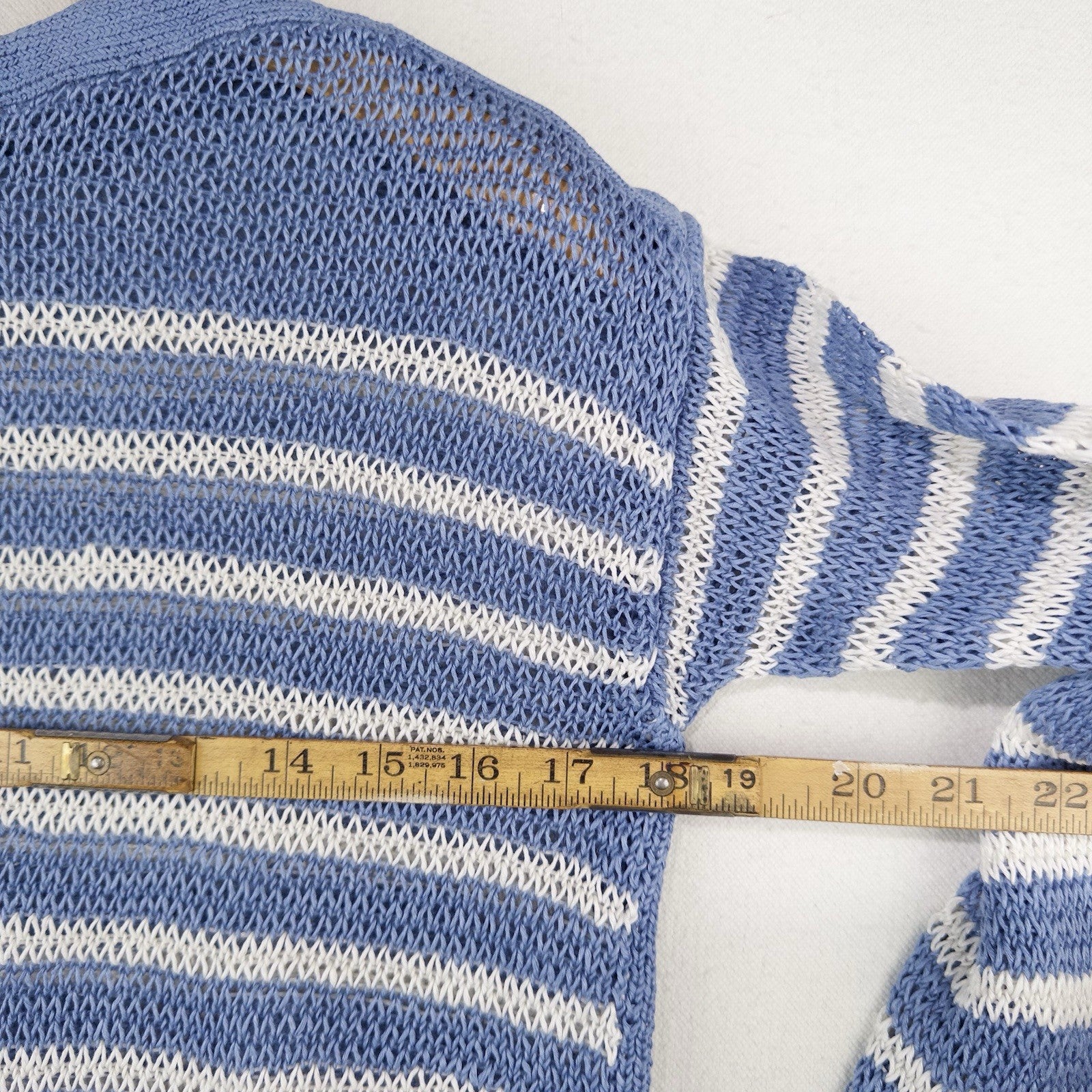 Polo Ralph Lauren Womens XS Boat Neck Blue Striped 100% Linen Knit Sweater Beach