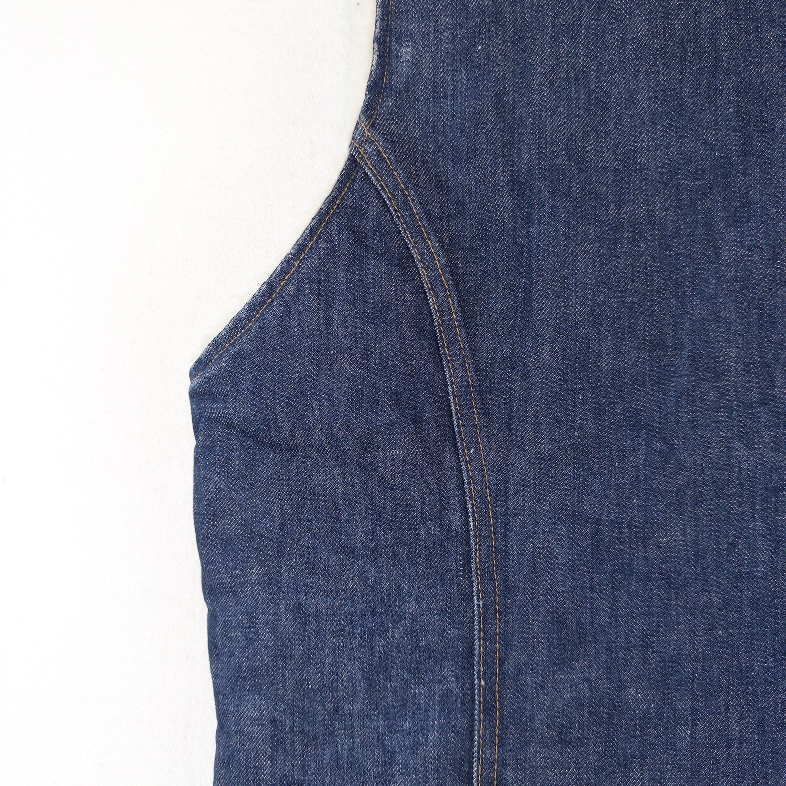 70’s Vtg Dark Wash Denim Sherpa Lined Vest Men’s Medium Western Snap Made USA