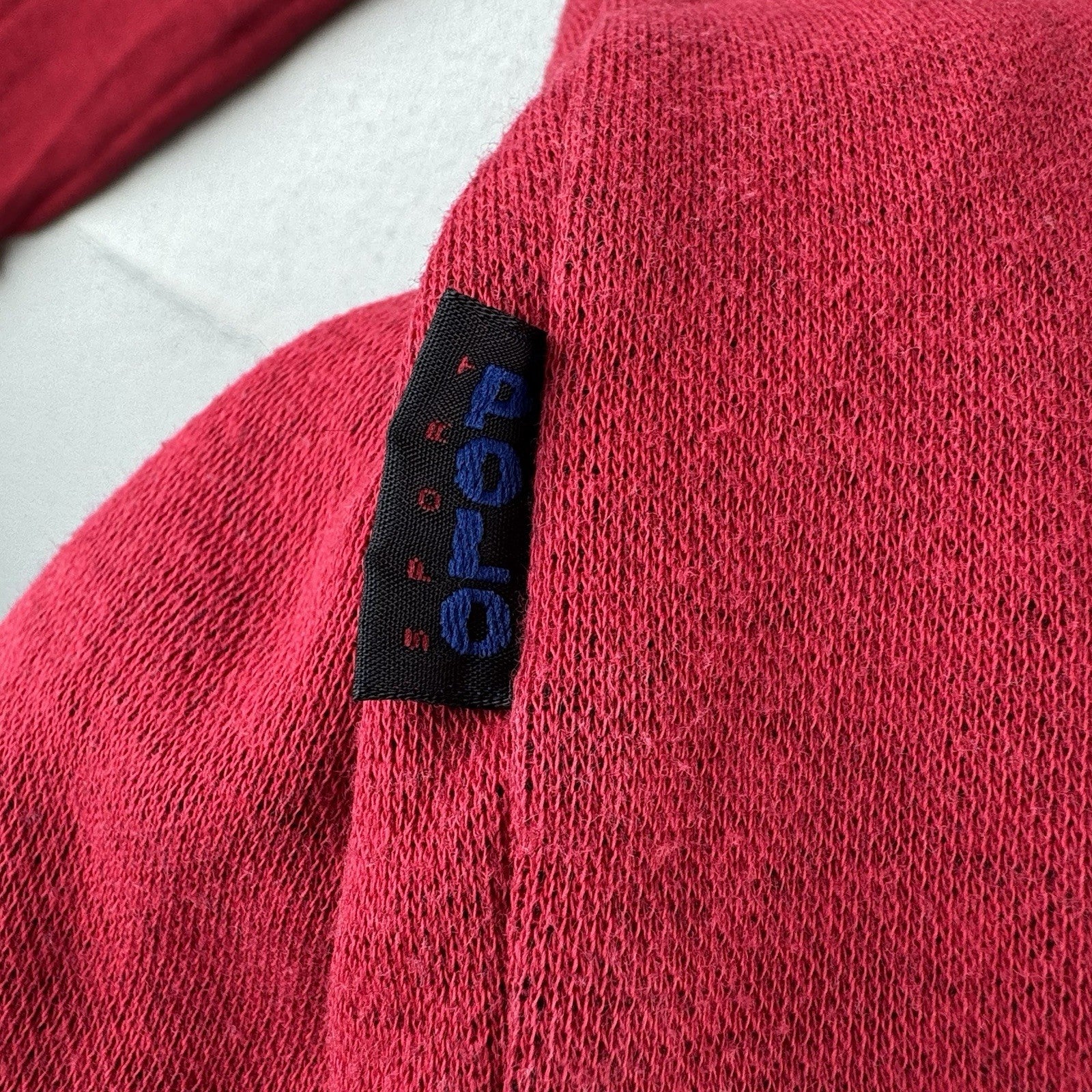 90s Vtg Ralph Lauren Polo Sport Red Turtleneck Spellout Sweater Mens XL Made USA