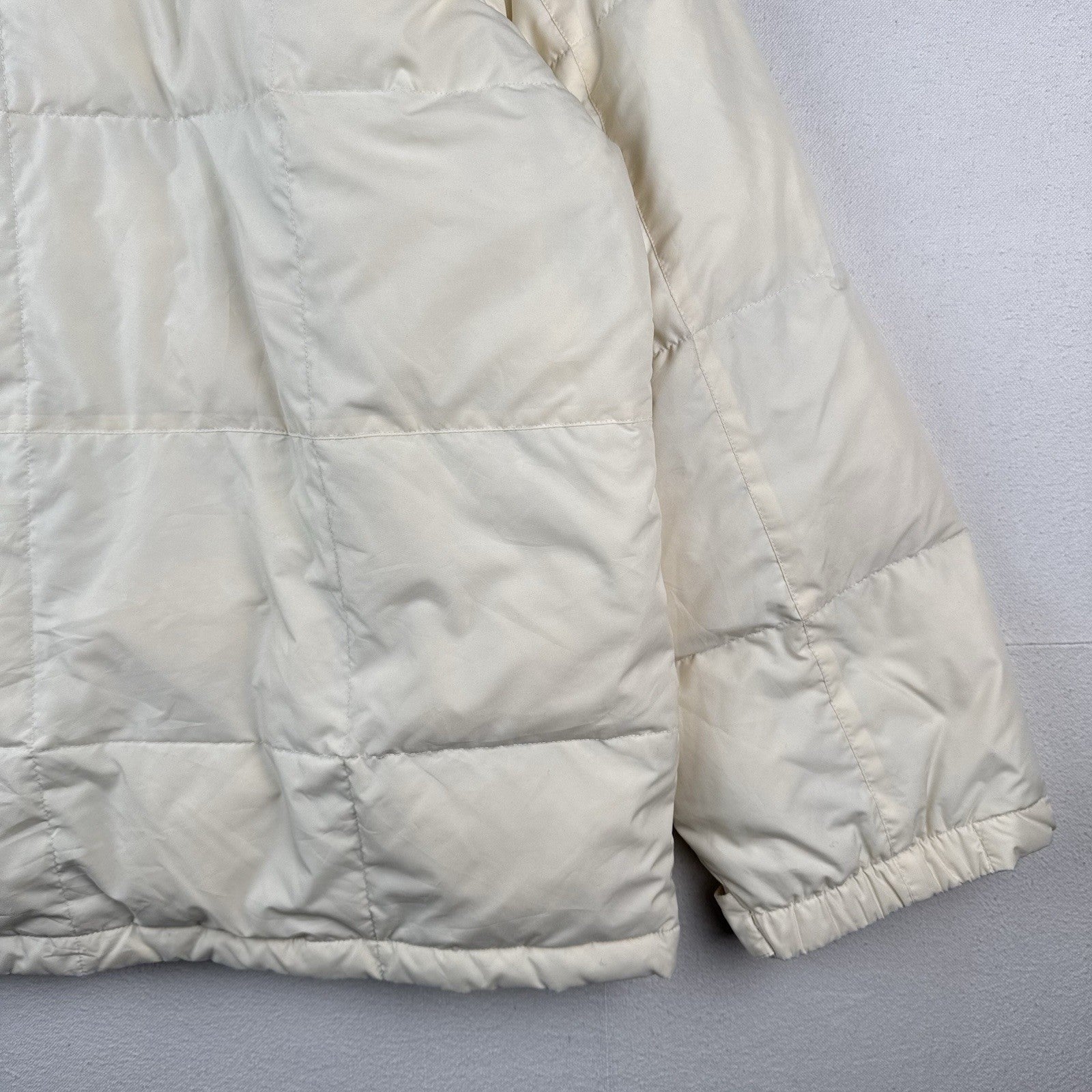 90’s Vtg Polo Ralph Lauren Mens 2XL Down Puffer Cream Ski Jacket Stowaway Hood