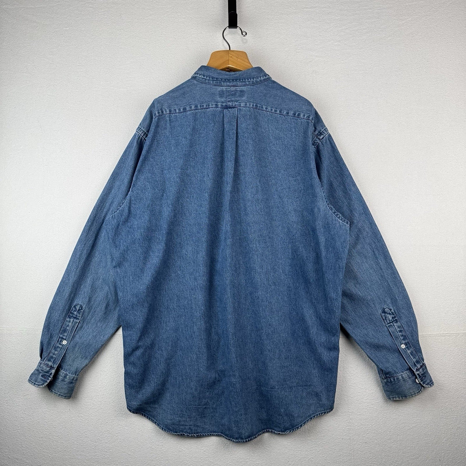 90’sVtg Ralph Lauren Heavy Denim Shirt Men's 2XL Classic Fit Pocket Button Down