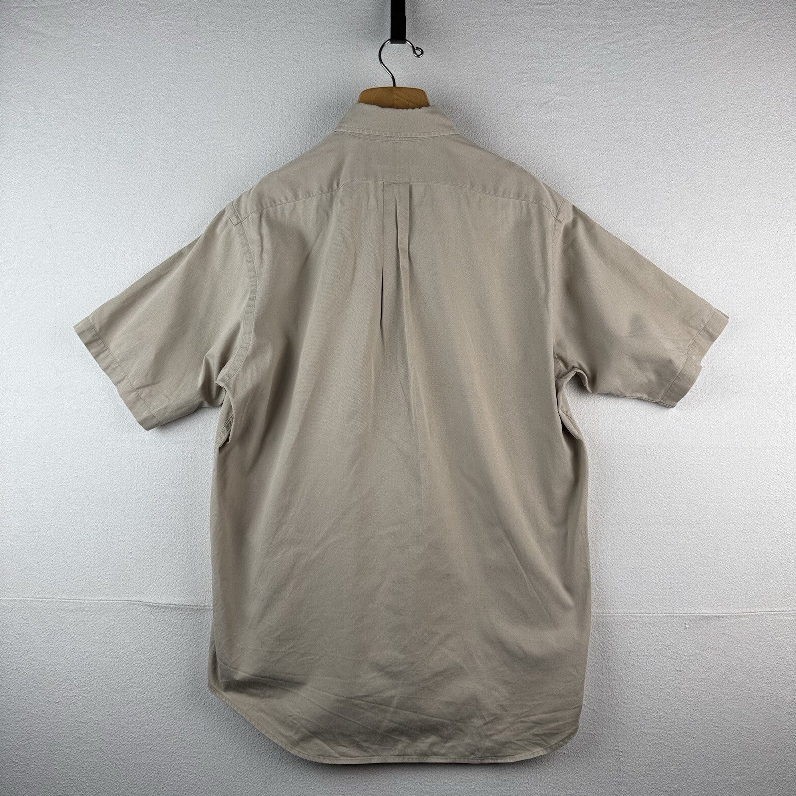 Vtg Ralph Lauren Blaire Men’s M Beige Button Up Short Sleeve Short 100% Cotton