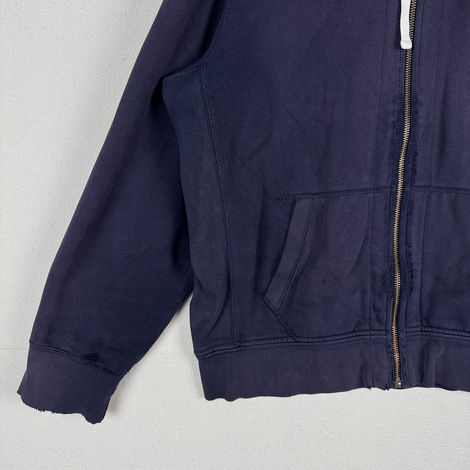 Vtg Polo Ralph Lauren Full Zip Men’s XL Thermal Hoodie Blue *Sunfaded/Distressed