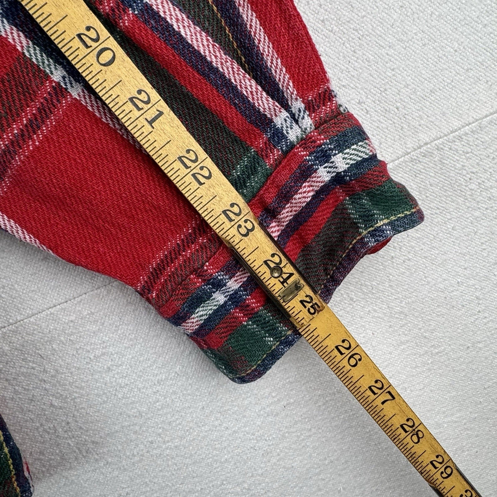 Vtg Polo Ralph Lauren Lowell Sport Red Green Button Up Heavy Flannel Shirt Large
