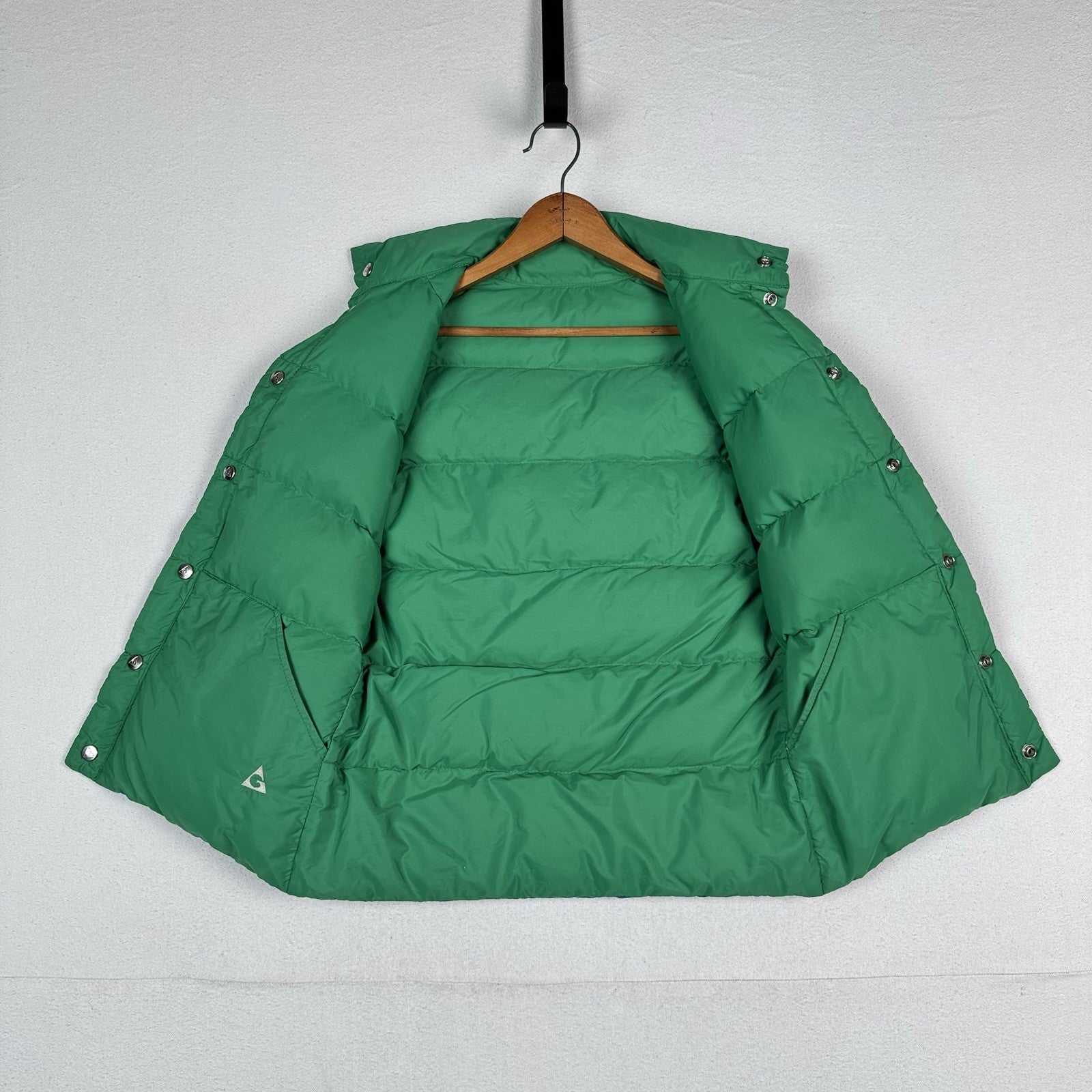 Vintage 70’s Gerry Goose Down Vest Reversible Blue Green Made USA XS (Youth L)