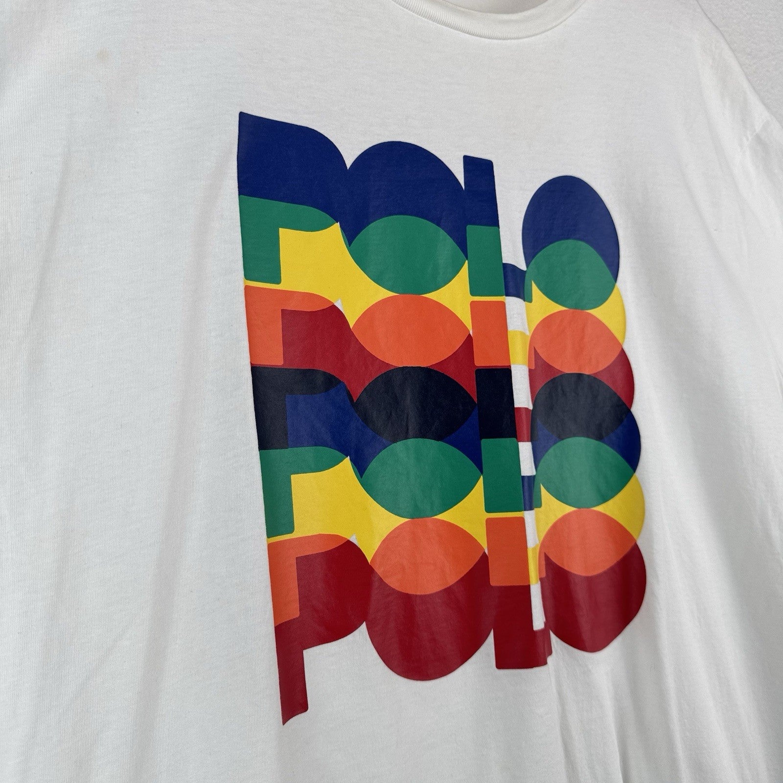 Polo Ralph Lauren Shirt Men’s 2XLT White T-shirt Stacked Multicolor Logo