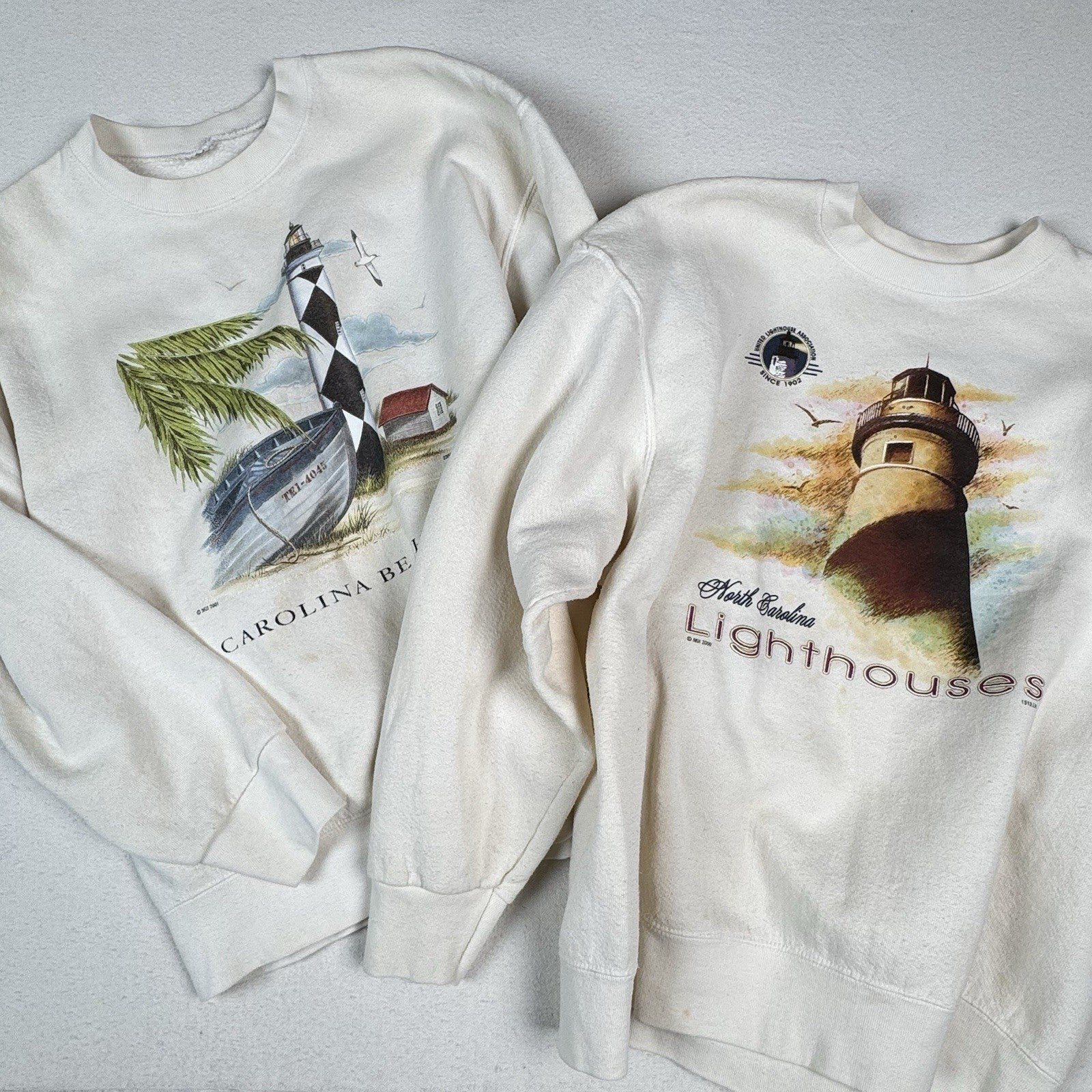 Vintage North Carolina Nautical Lighthouse Sweatshirts (x2) Bundle XL - Read*
