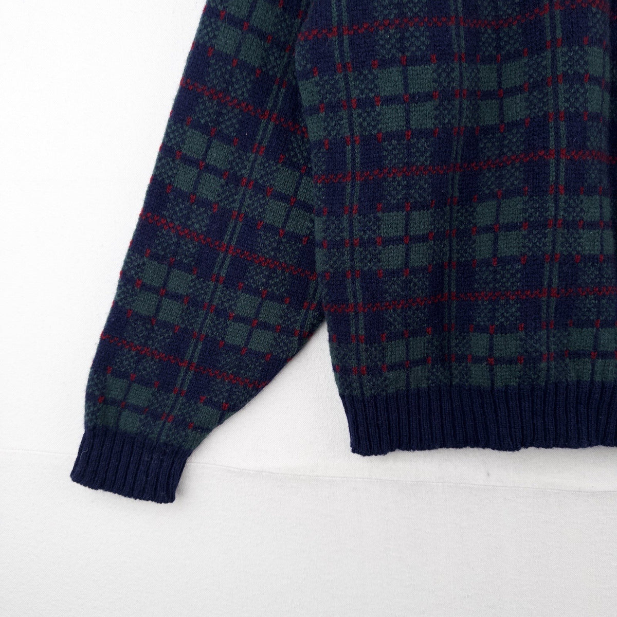 90’s Lands End Tartan Plaid Shetland Wool Cardigan Women’s Large Scotland