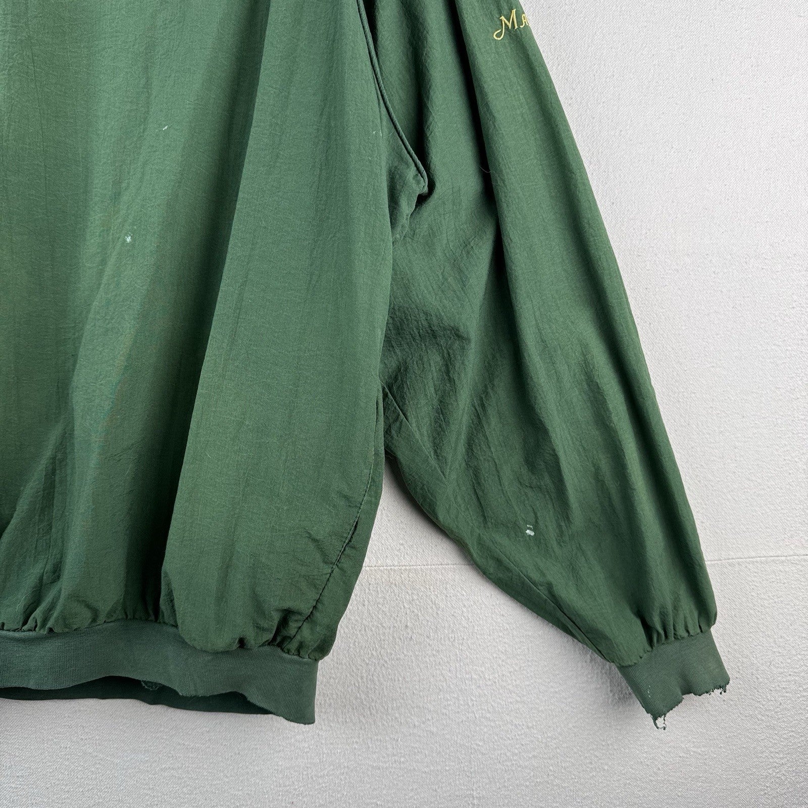 Vtg Slazenger Augusta Golf Shop Masters Windbreaker/Pullover Crewneck Green XL