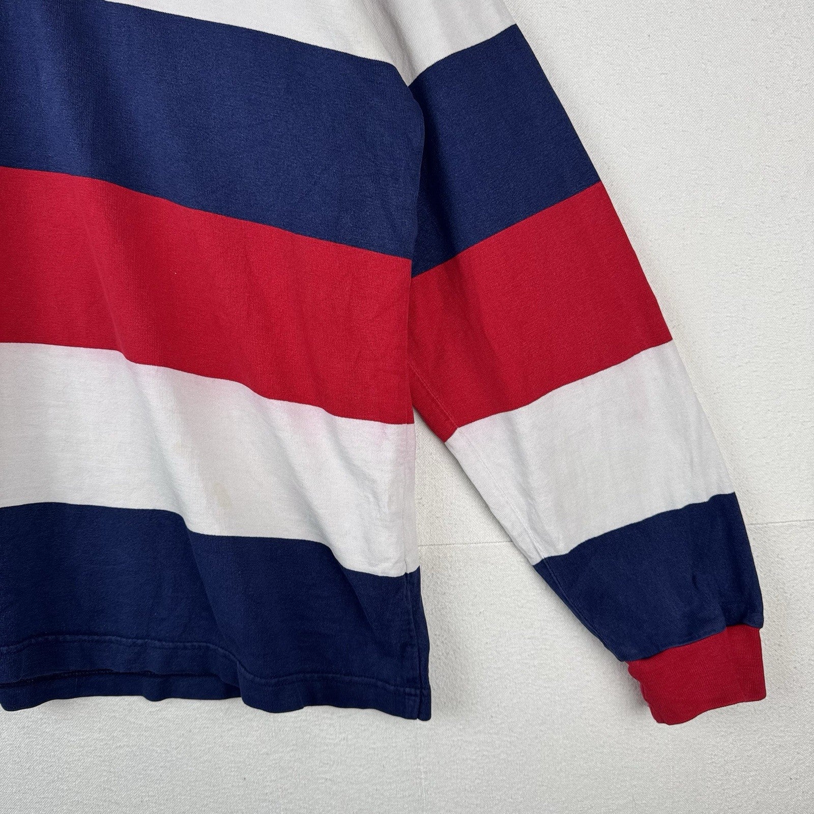 90’s Vtg Lands End USA Rugby Football Union Stripe Shirt Mens XL Made USA *Read