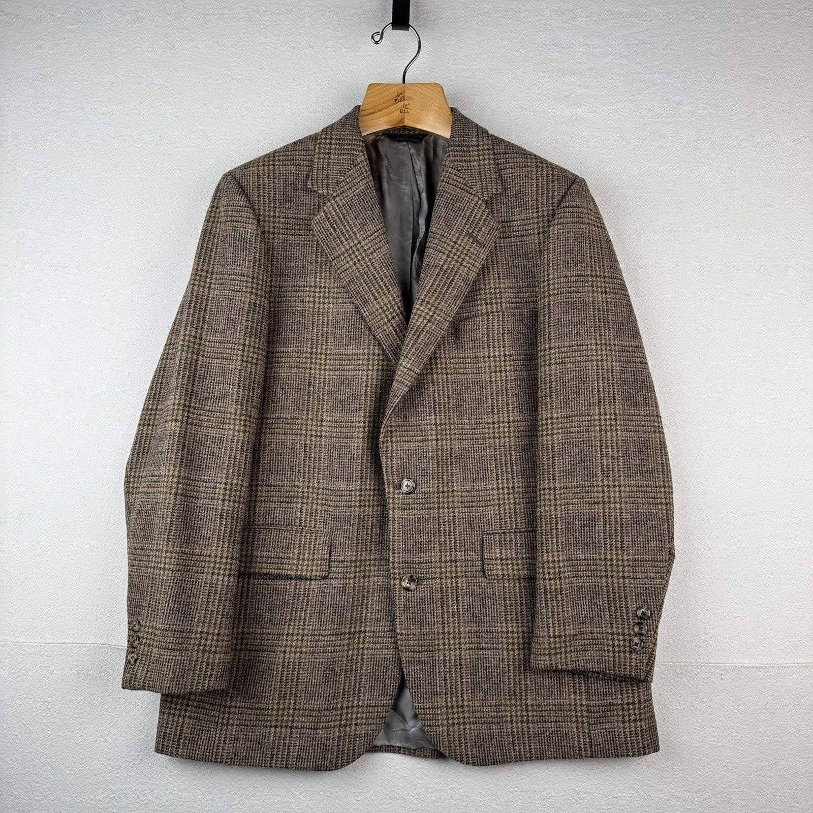 The Andover Shop Plaid Tweed Wool Blazer Jacket Sport Coat Men’s 42 21”x30” USA