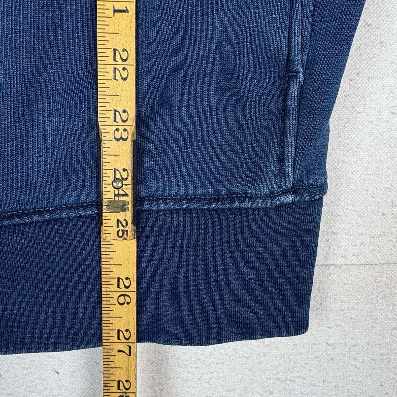 Uniqlo Indigo Dye Cardigan Sweatshirt Men’s Medium M w/Side Slit Pockets