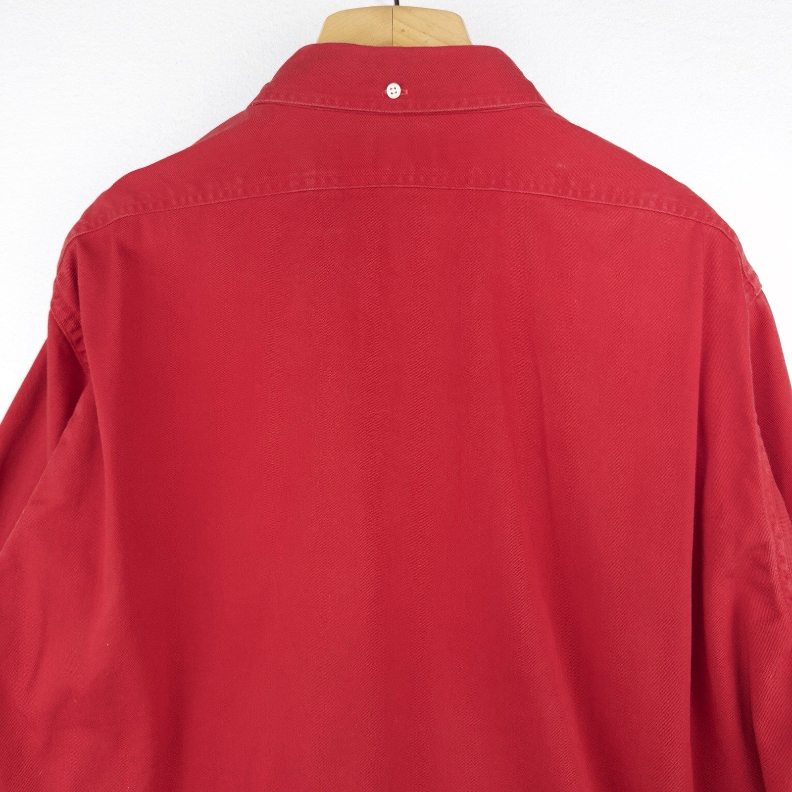 90’s Vtg J.Crew Oarsman Button Down Shirt Men’s XL Red Twill Long Sleeve USA