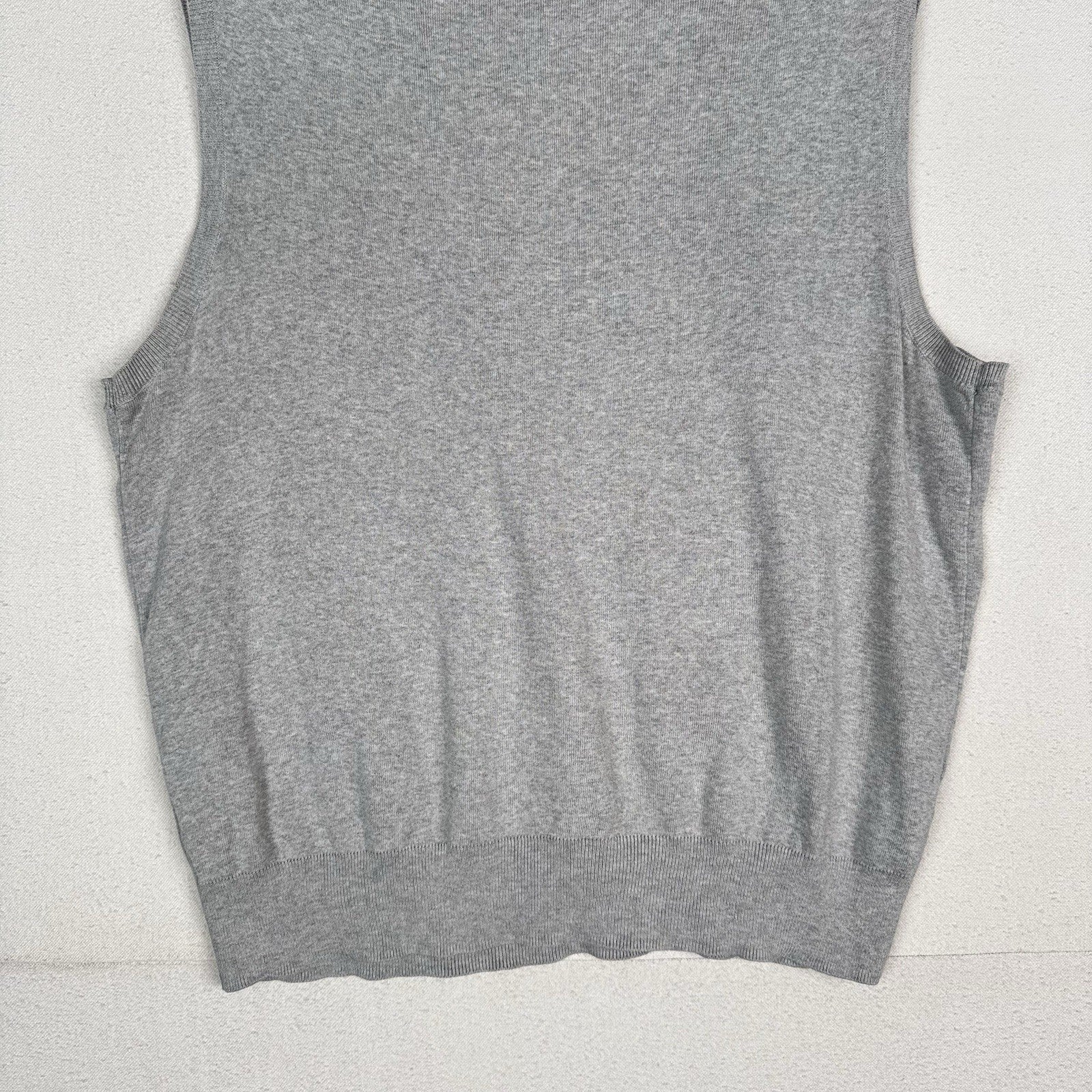 Polo Ralph Lauren Sweater Vest Men XL Regular Fit Gray Cotton Pullover V-Neck
