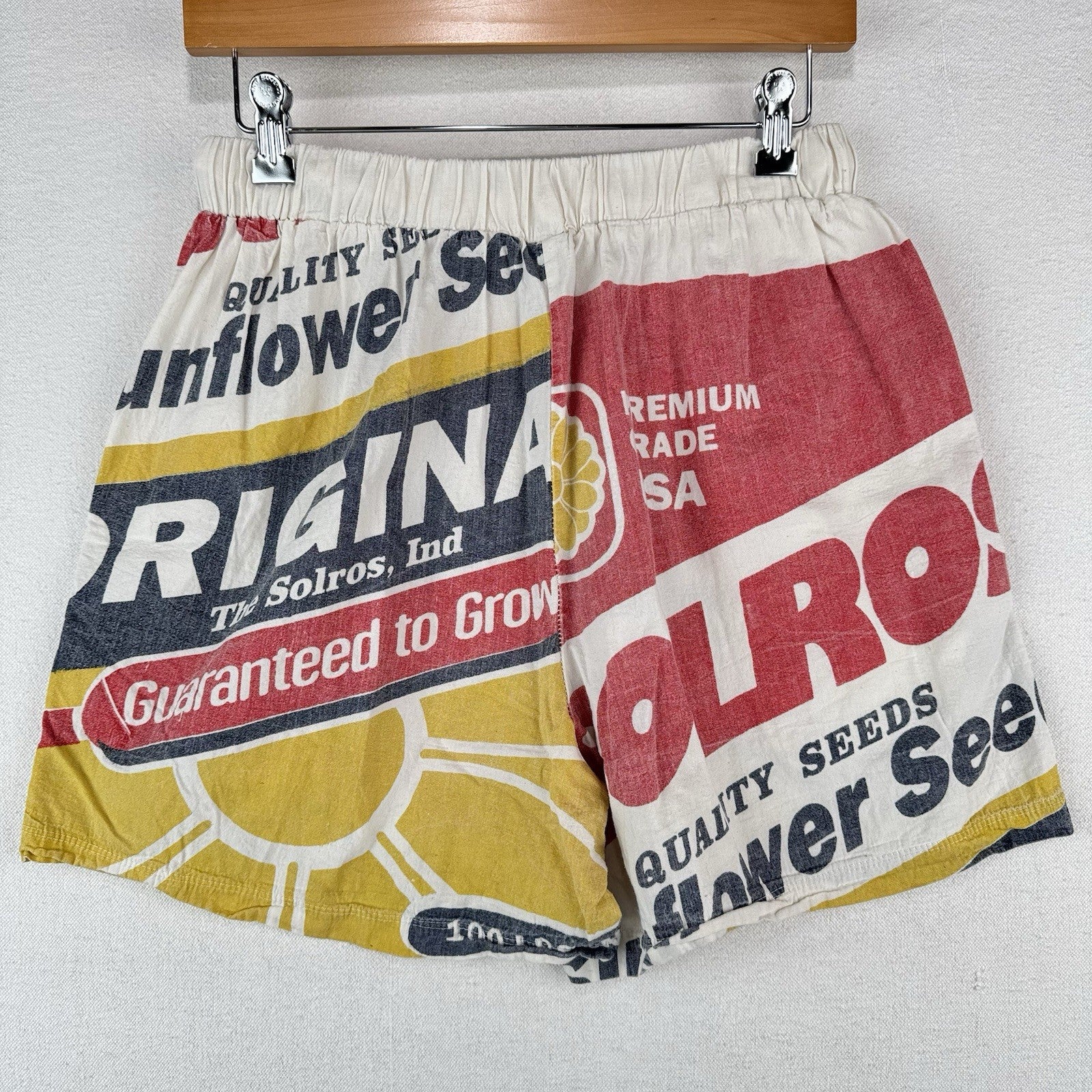 Junk Shop Sunflower Seed Flour Sack Drawstring Shorts Women’s Small 28x3