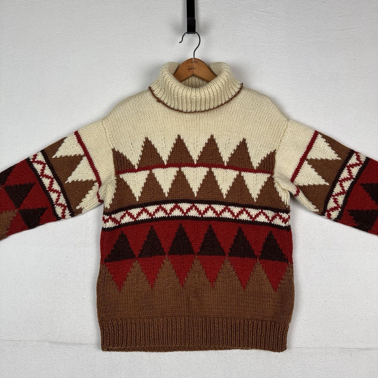 Handmade Elsamanda Southwestern Style Turtleneck Sweater M/L  (Chest/P2P: 19”)