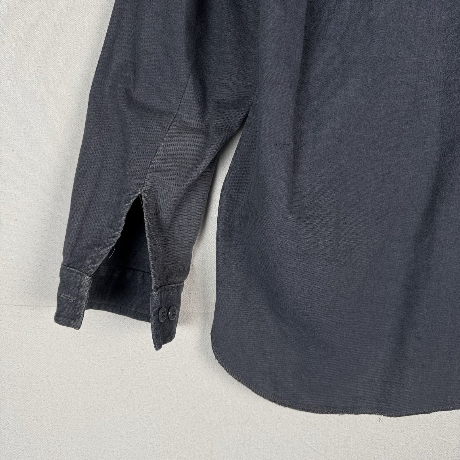 50s 60s True Vintage Ideal Gray Flannel Work Shirt Made In USA Small *Read