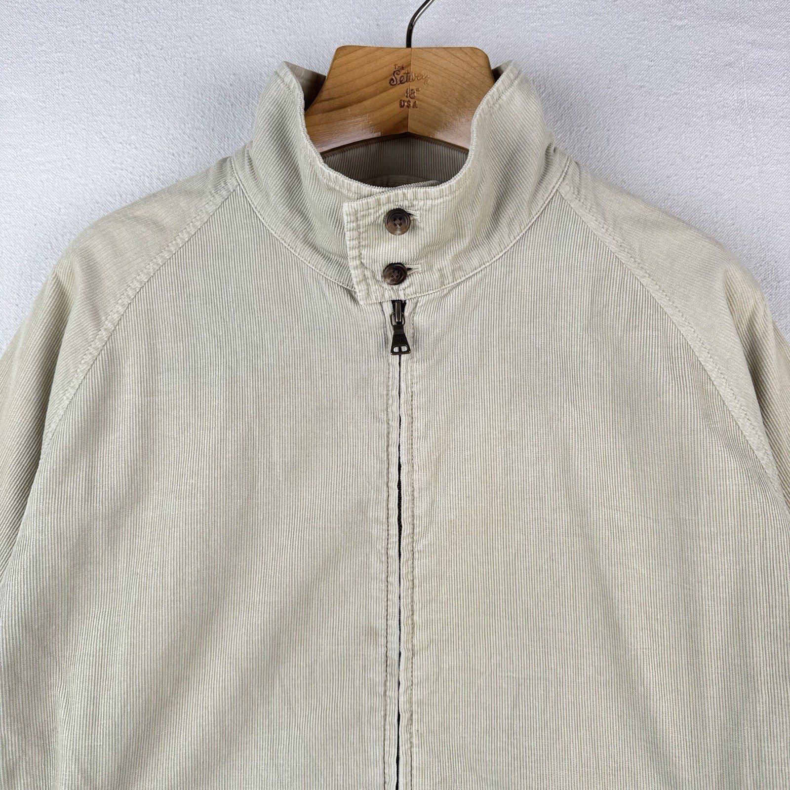 Vtg Ralph Lauren Polo Jeans Co Men’s L Harrington Corduroy Zip Bomber Jacket