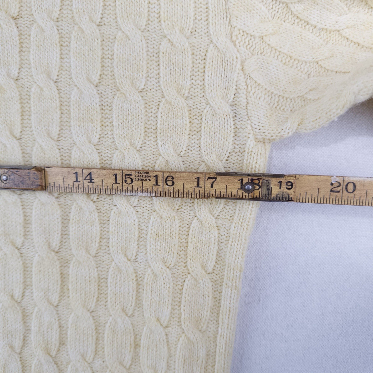 80’s Vtg Lord Jeff Sweater Men’s Large Yellow Cable-Knit Crewneck Pullover USA