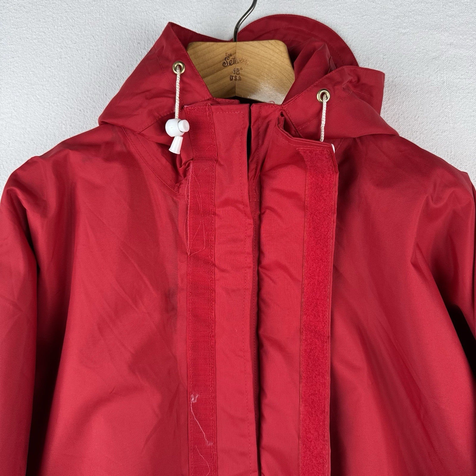 Vtg Sea Gear North Sea Fishing Jacket Mens L  Red Zip Hooded 41118 Raincoat