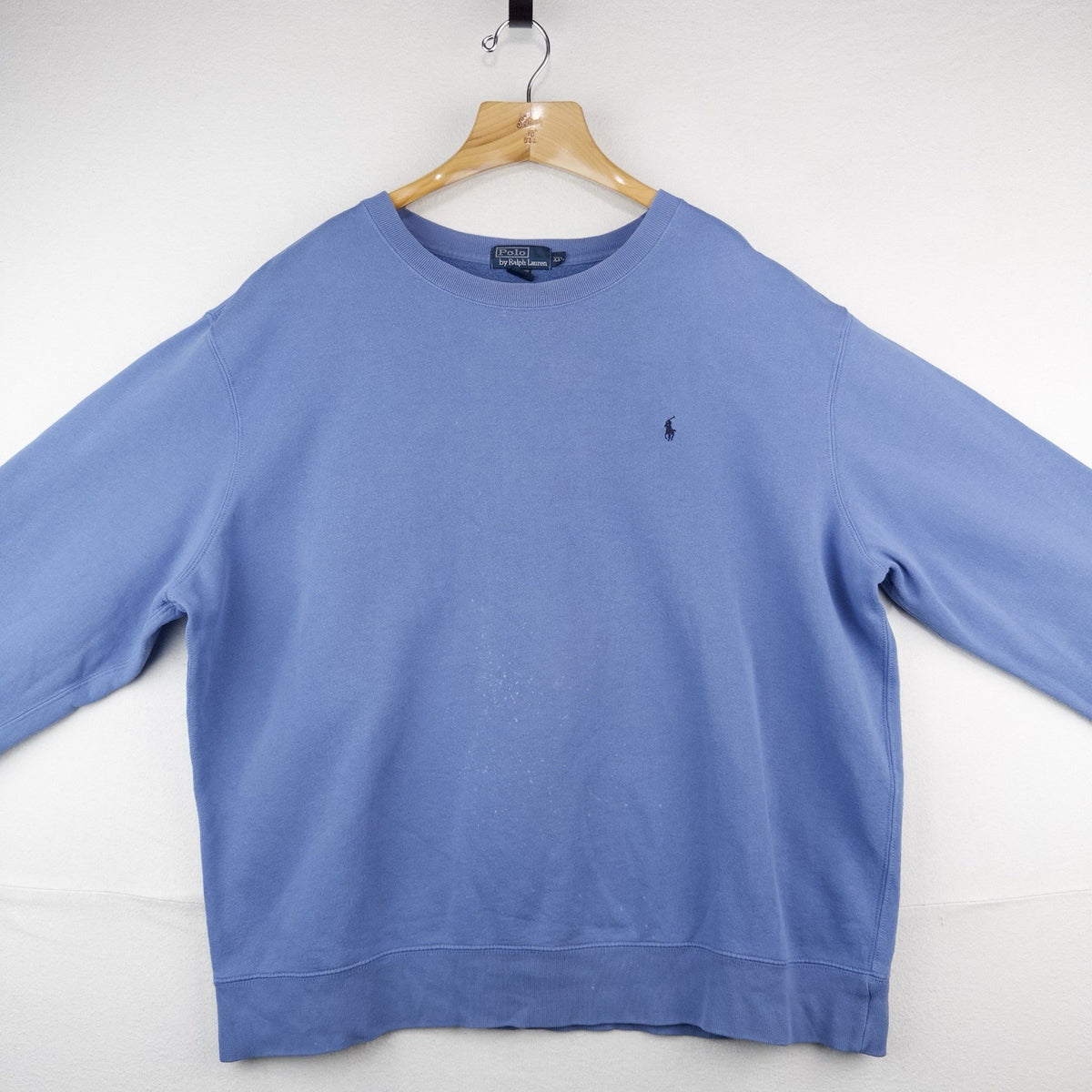90’s Vtg Polo Ralph Lauren Sweatshirt Men’s 2XL Crewneck Light Faded Blue USA