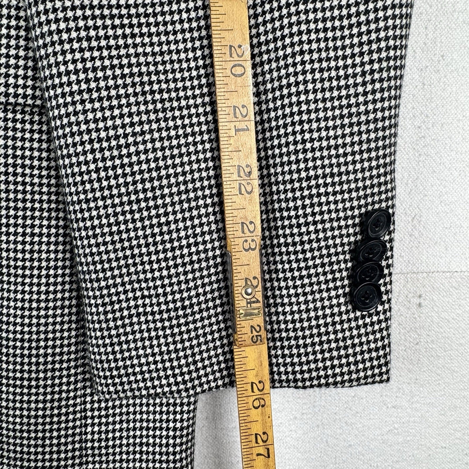 John W Nordstrom Men’s 42L Black White Houndstooth Loro Piana Cashmere