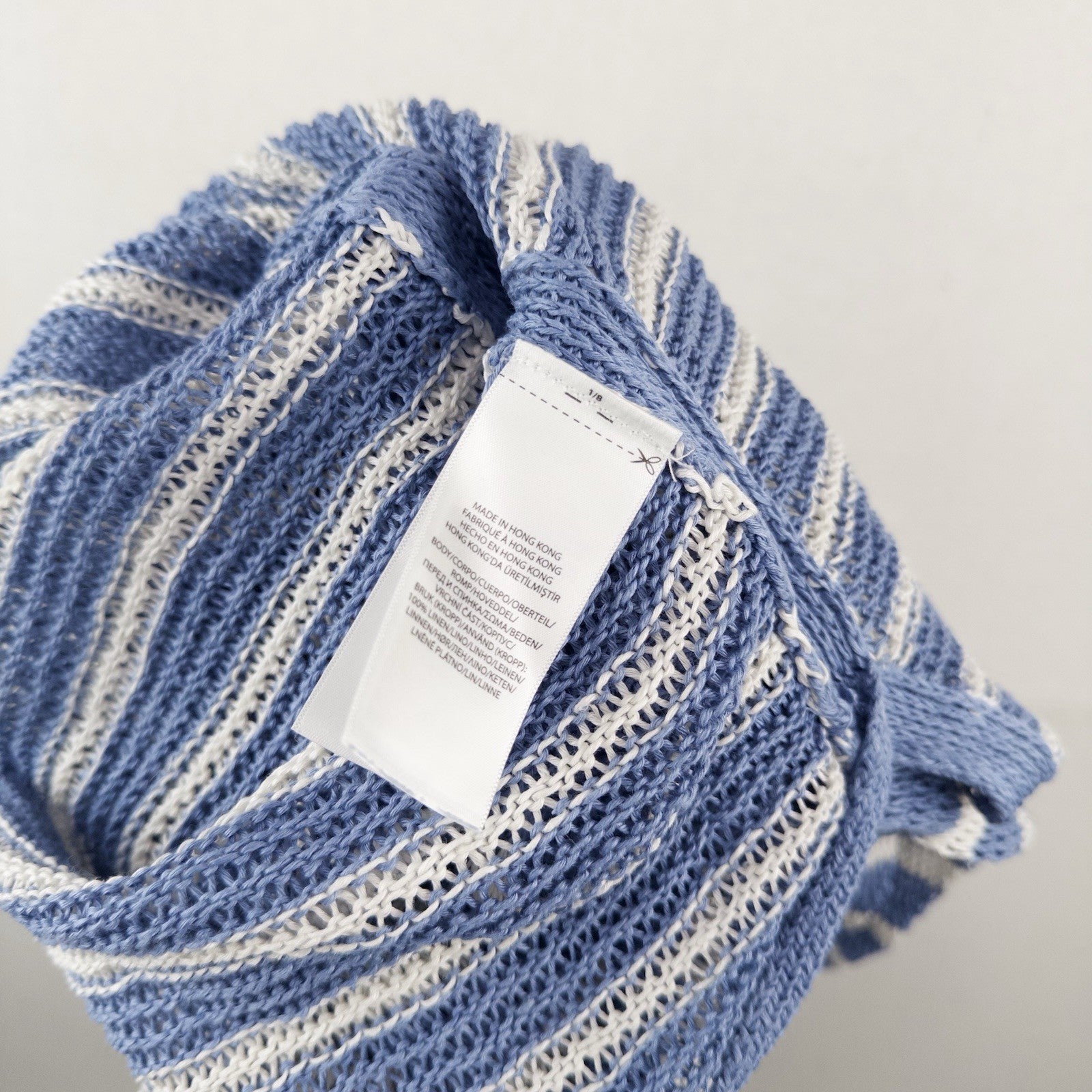 Polo Ralph Lauren Womens XS Boat Neck Blue Striped 100% Linen Knit Sweater Beach