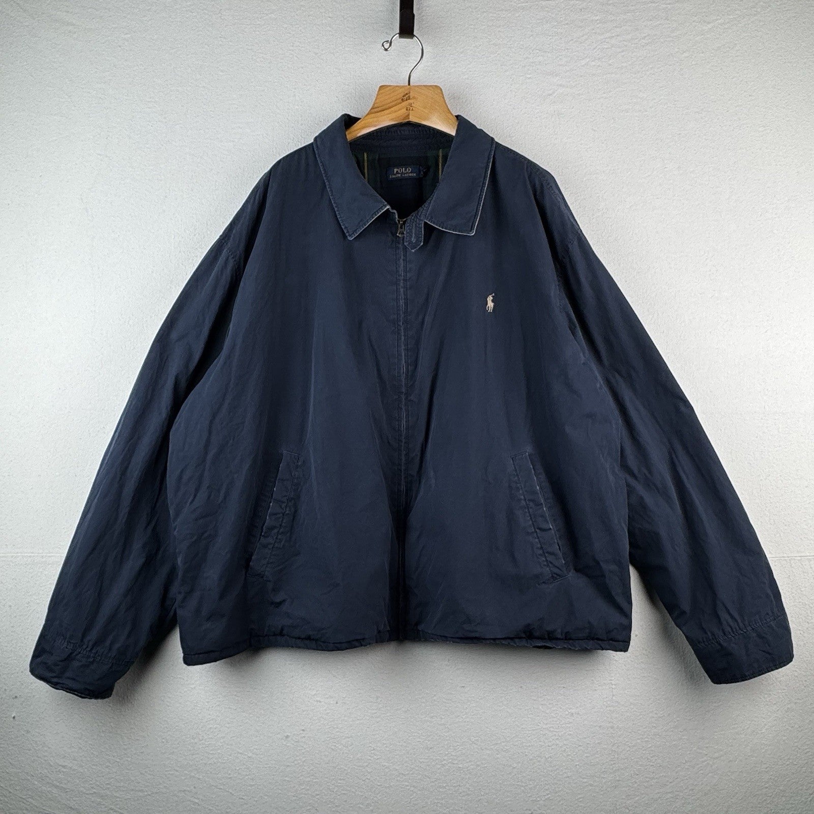 Polo Ralph Lauren Bi-Swing Flannel Lined Jacket Mens 4XB Blue Harrington Bomber