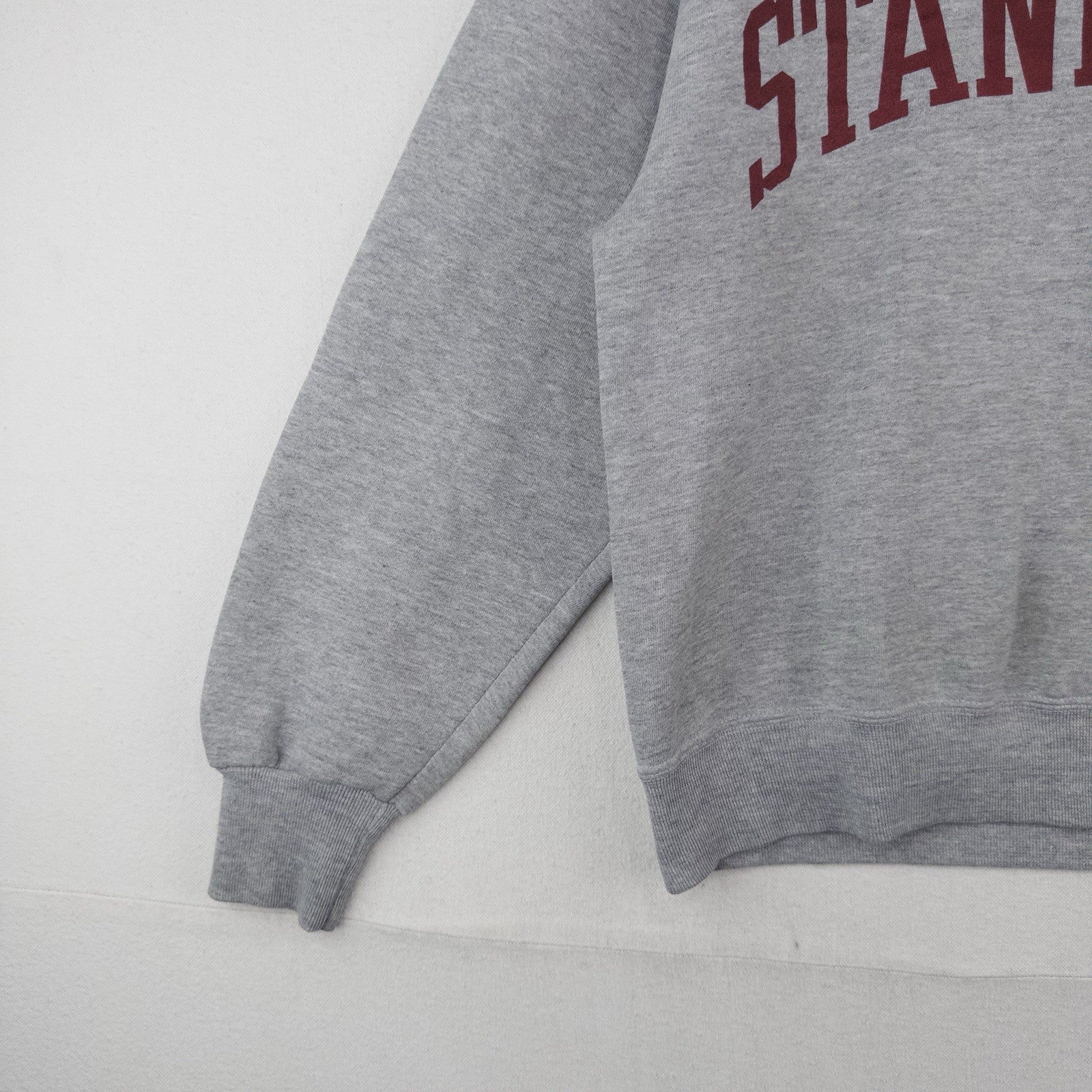 90’s Vtg Stanford Russell Gray Sweatshirt Mens Small Spellout Crewneck Made USA